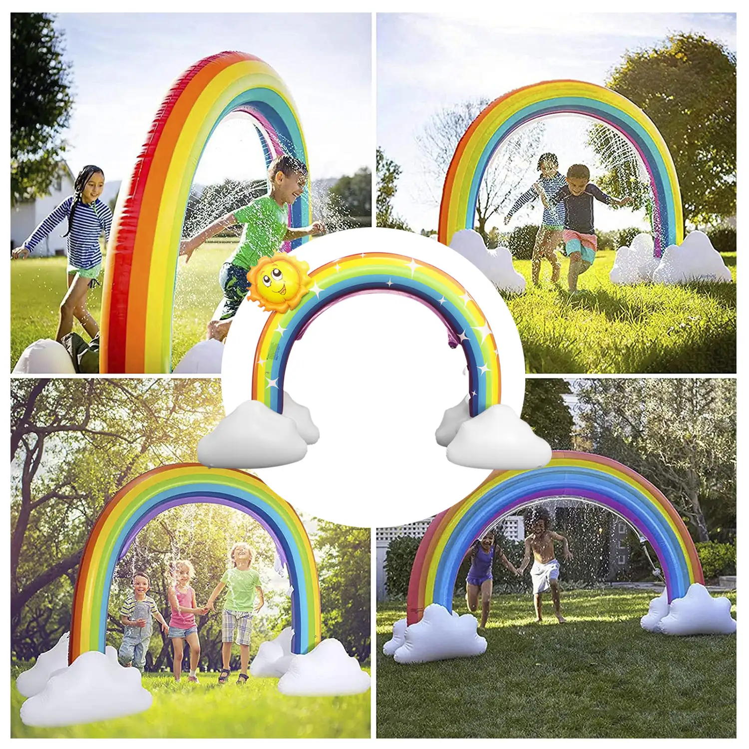 Arco iris rociador de agua. 260x166cm.