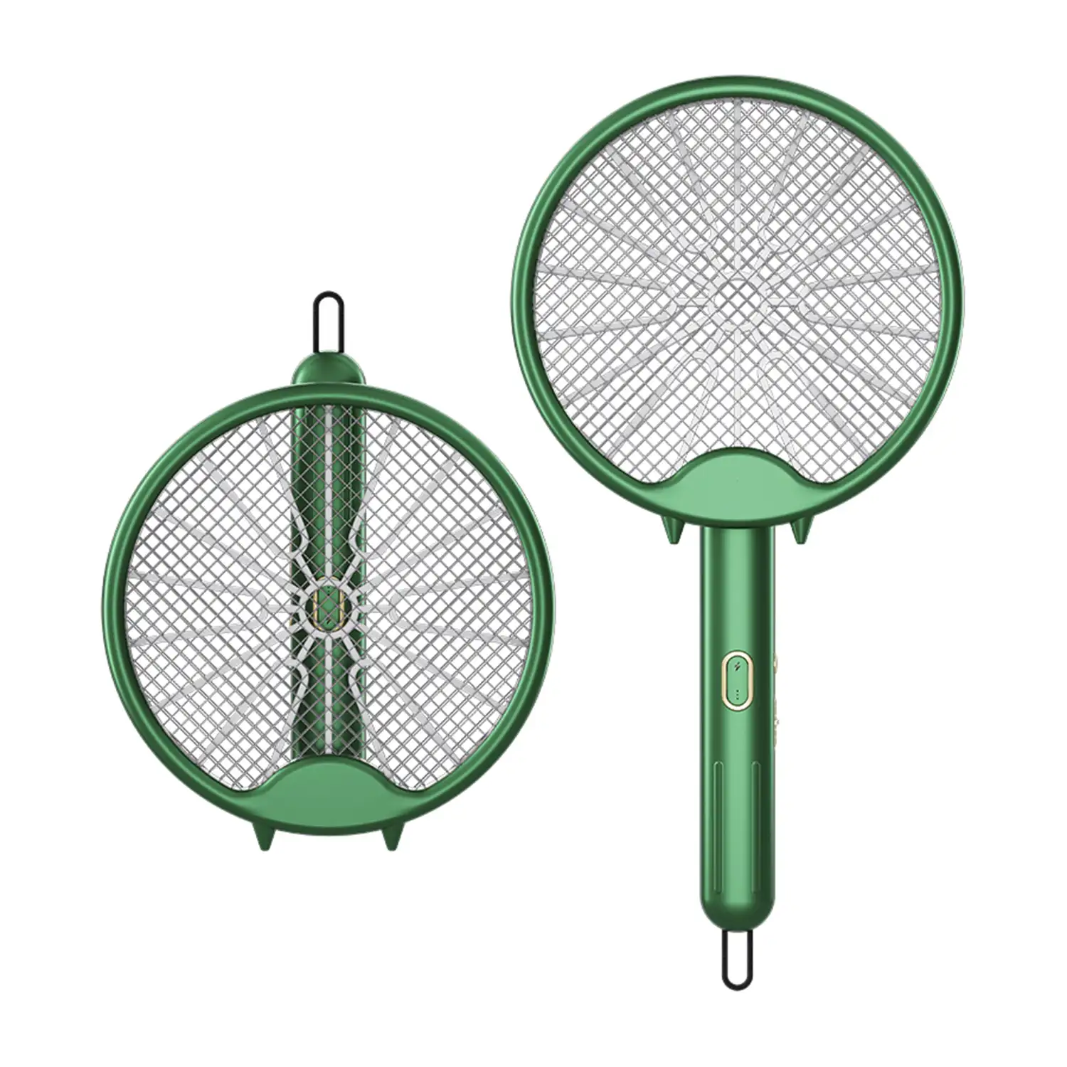 Raqueta eléctrica W1 de doble uso, mata mosquitos, moscas y polillas. Batería de litio. Luz ultravioleta 360°.