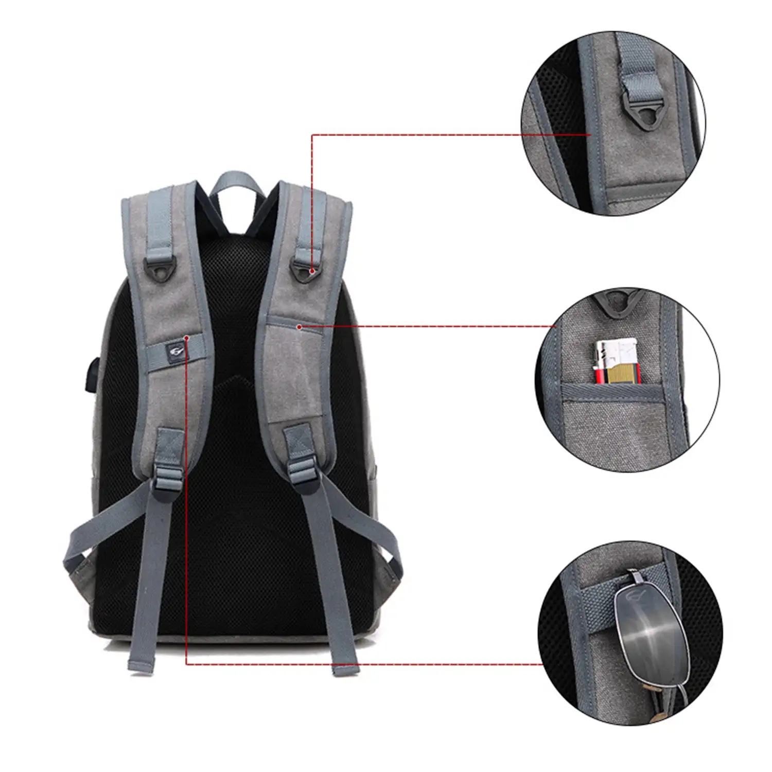 Mochila con cargador USB incorporado