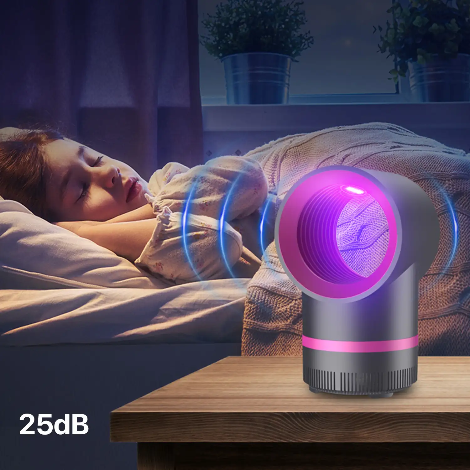 Atrapa mosquitos eléctrico W4, con luz led UV y aspirador.