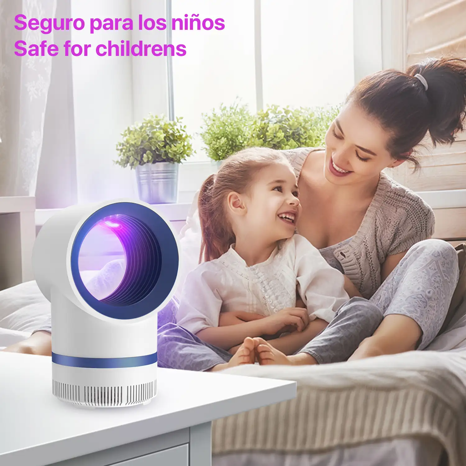 Atrapa mosquitos eléctrico W4, con luz led UV y aspirador.