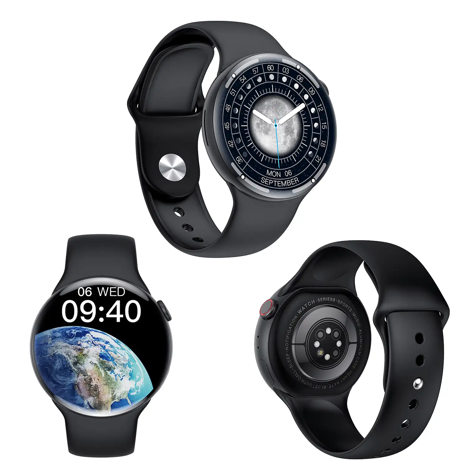 Smartwatch Watch8Pro con modo multideportivo,  termómetro, O2 en sangre, tensión, ECG.