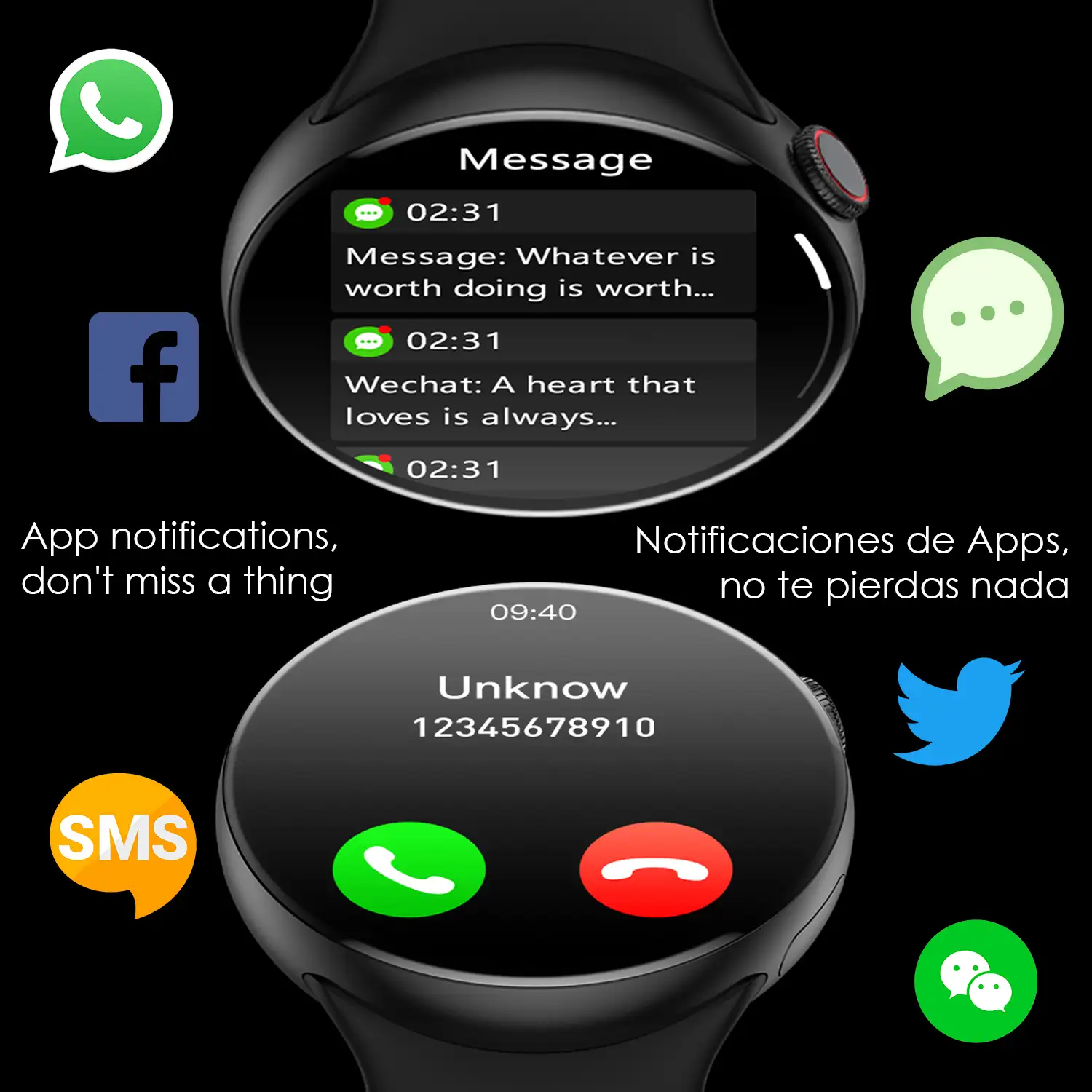 Smartwatch Watch8Pro con modo multideportivo,  termómetro, O2 en sangre, tensión, ECG.