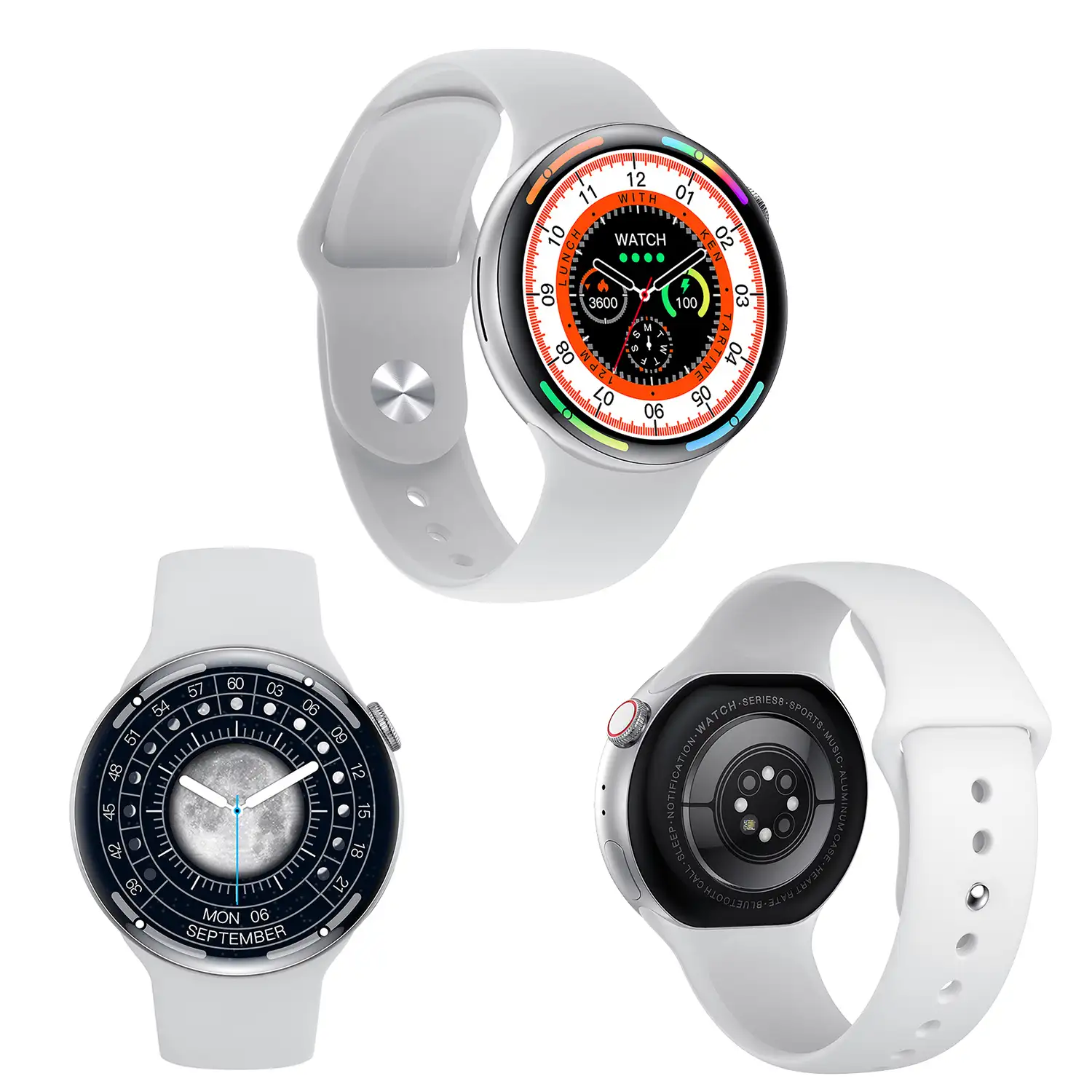 Smartwatch Watch8Pro con modo multideportivo,  termómetro, O2 en sangre, tensión, ECG.