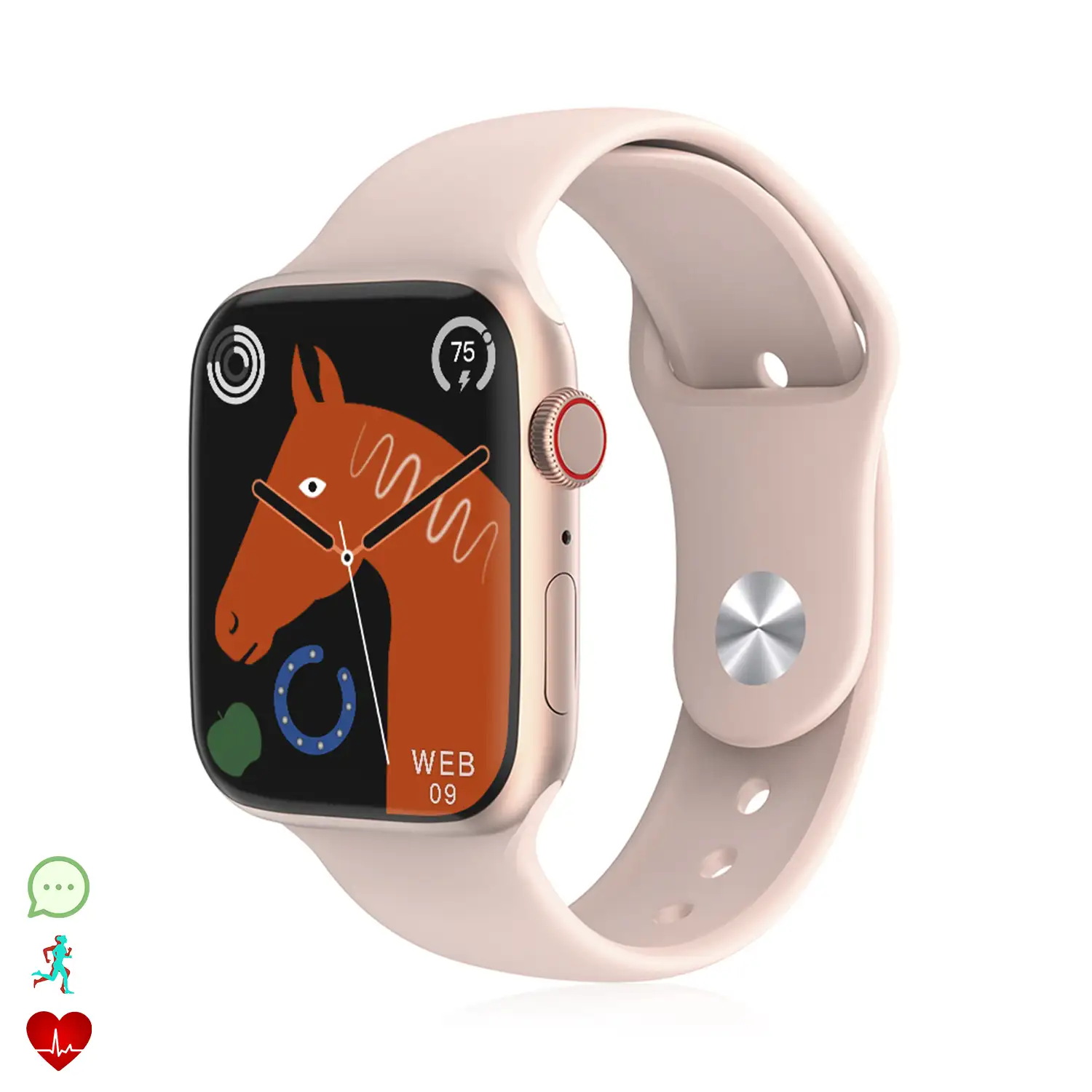 Smartwatch W28Max con pantalla de 1,9, monitor cardiaco y ECG, modo multideportivo, acceso a Siri.