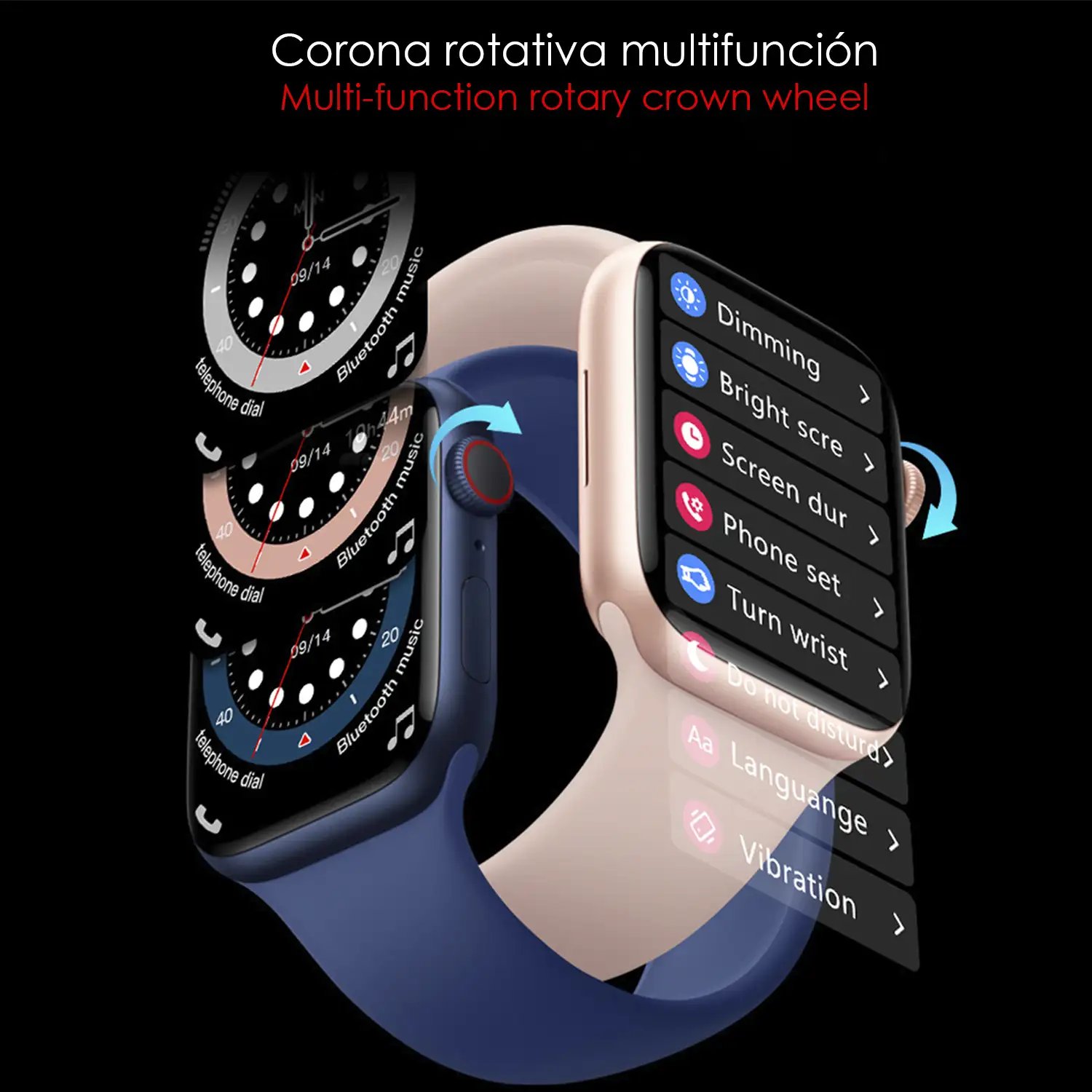 Smartwatch W28Max con pantalla de 1,9, monitor cardiaco y ECG, modo multideportivo, acceso a Siri.