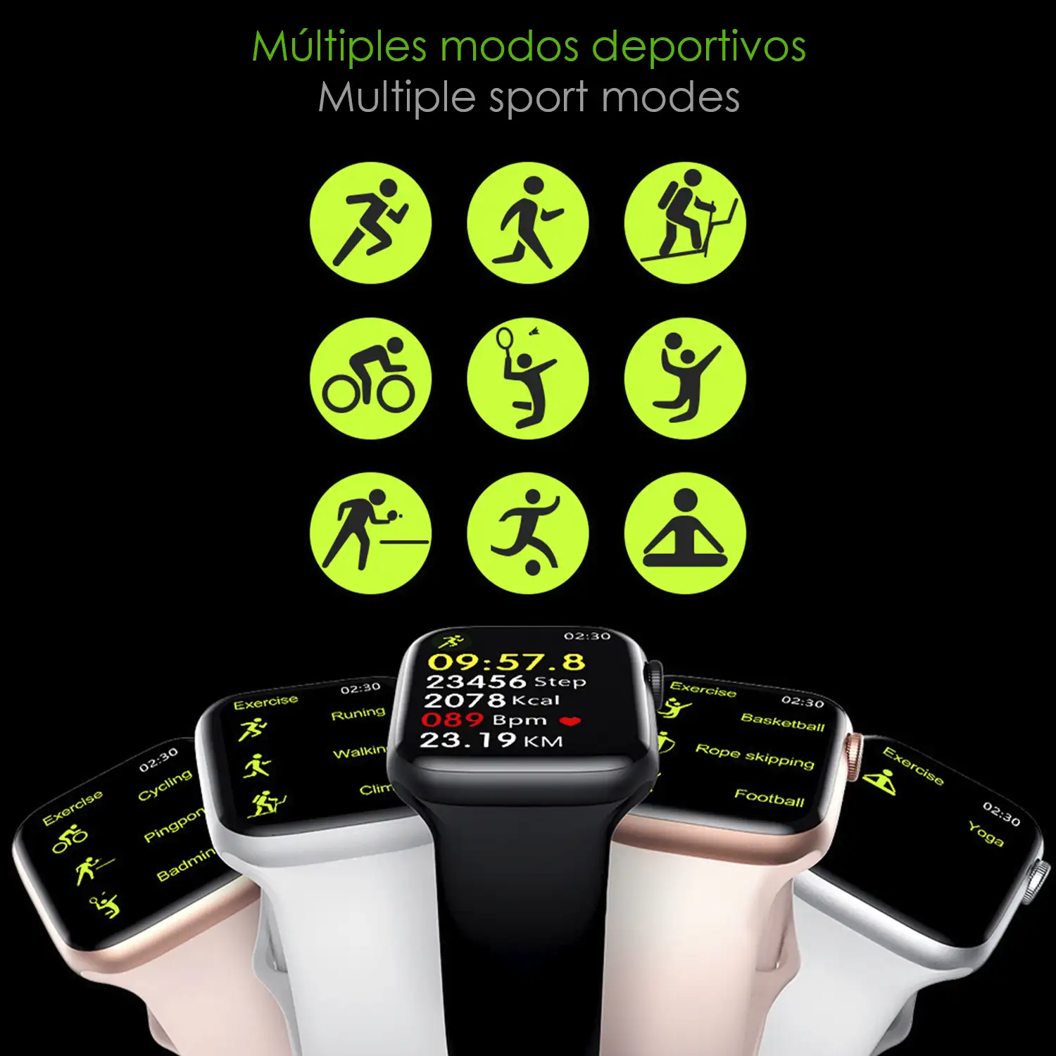 Smartwatch W28Max con pantalla de 1,9, monitor cardiaco y ECG, modo multideportivo, acceso a Siri.