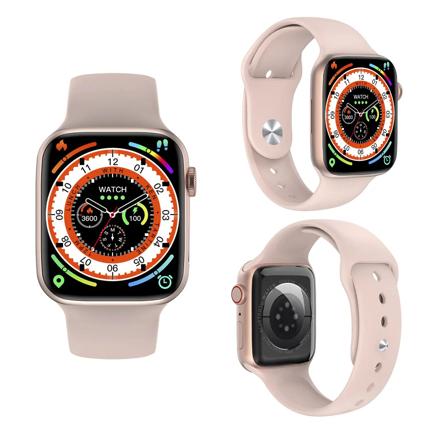 Smartwatch W28Max con pantalla de 1,9, monitor cardiaco y ECG, modo multideportivo, acceso a Siri.