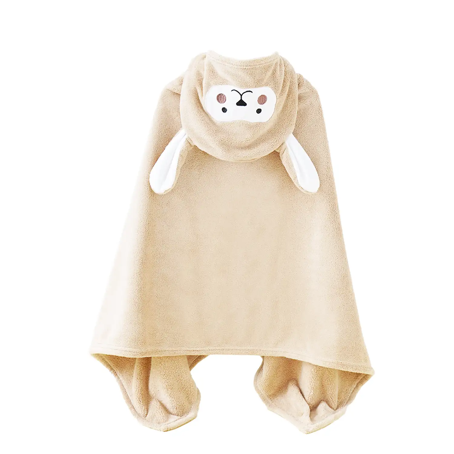 Toalla infantil diseño conejito. Multiusos: toalla de baño, poncho de playa o natación, manta.