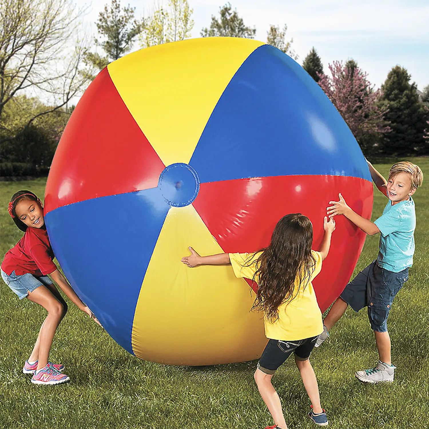 Pelota gigante hinchable tricolor 180cm.