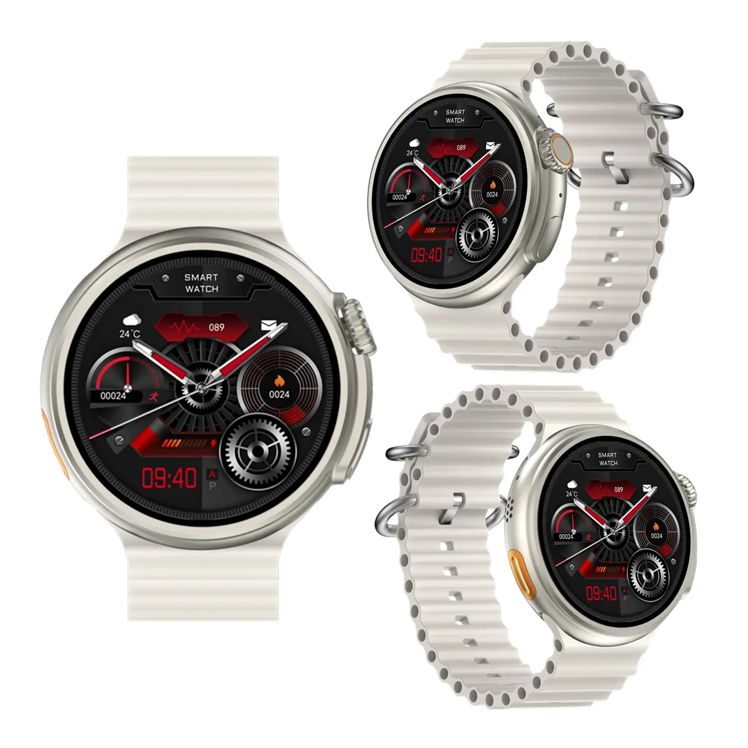 Smartwatch Z78 Ultra con corona multifunción inteligente, widgets personalizables, acceso directo a Siri. Termómetro, O2 y tensión.