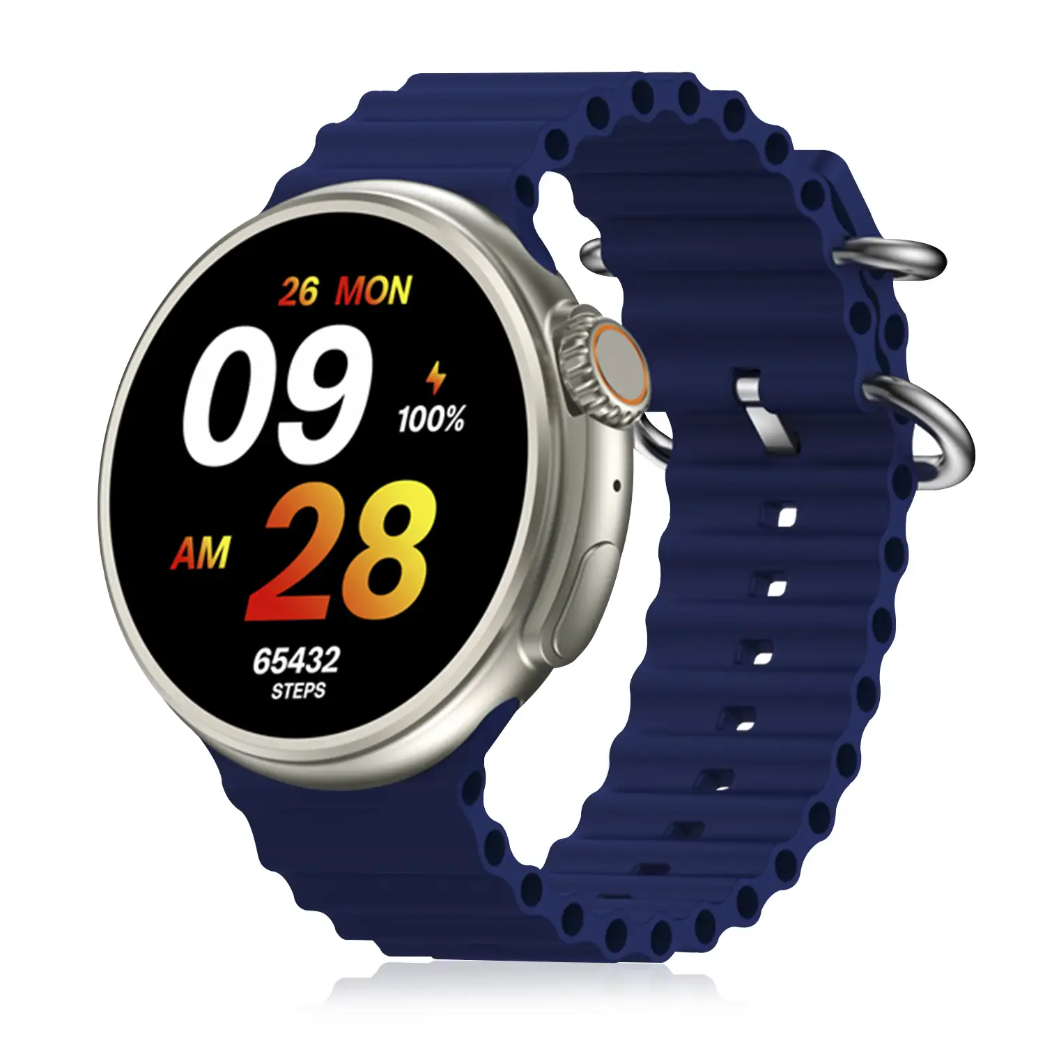 Smartwatch Z78 Ultra con corona multifunción inteligente, widgets personalizables, acceso directo a Siri. Termómetro, O2 y tensión.