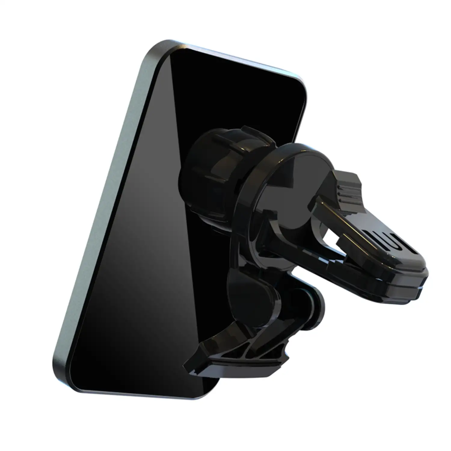 Cargador de coche inalámbrico Magsafe, con pinza para toma de aire, 15W. Con luz led ambiental.