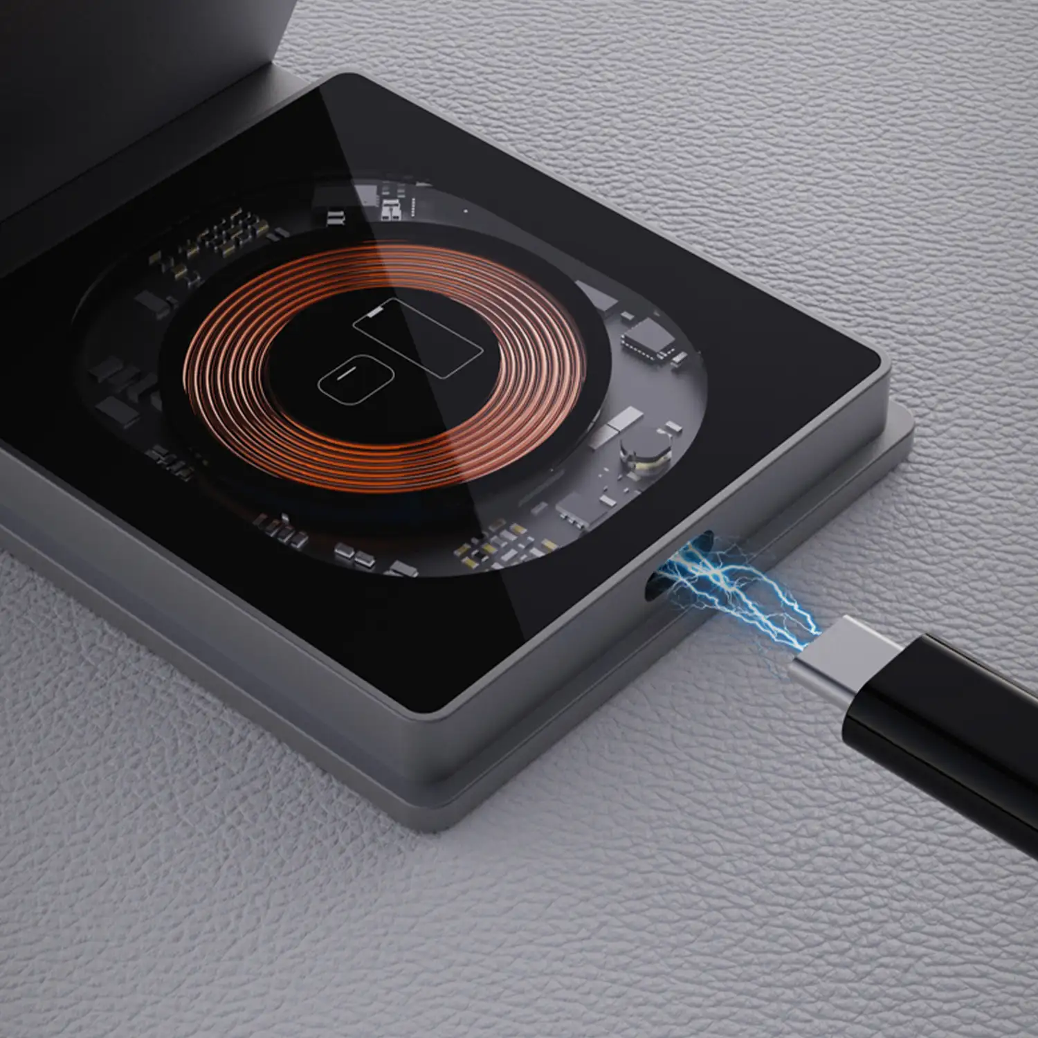 Base de carga plegable Magsafe 15W + base Qi 15W y cargador Apple Watch. Función stand.