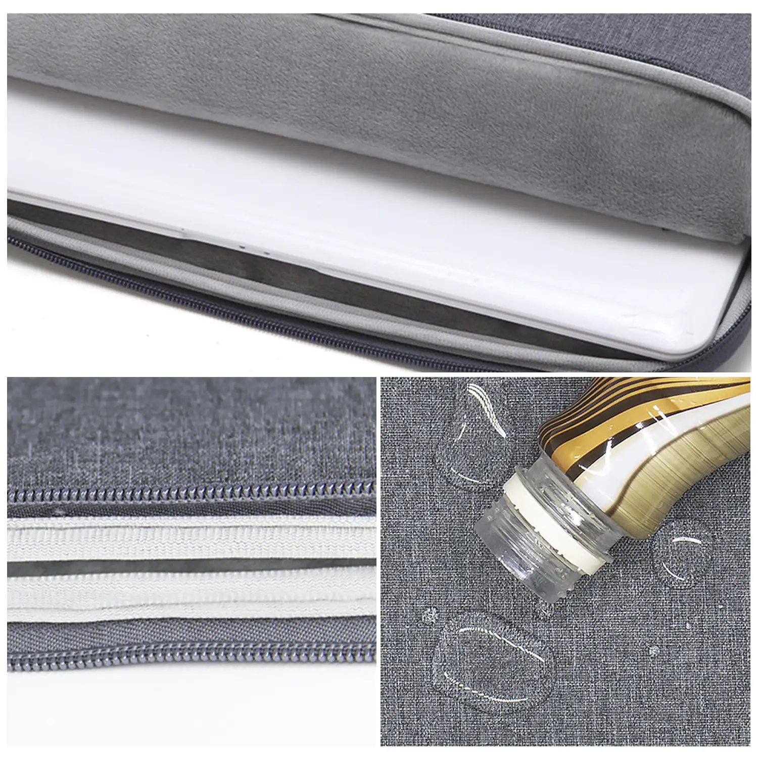 Funda de neopreno universal para tablet de 12 pulgadas. Acabado terciopelo con tratamiento deperlante hidrófugo. Cierre de cremallera.