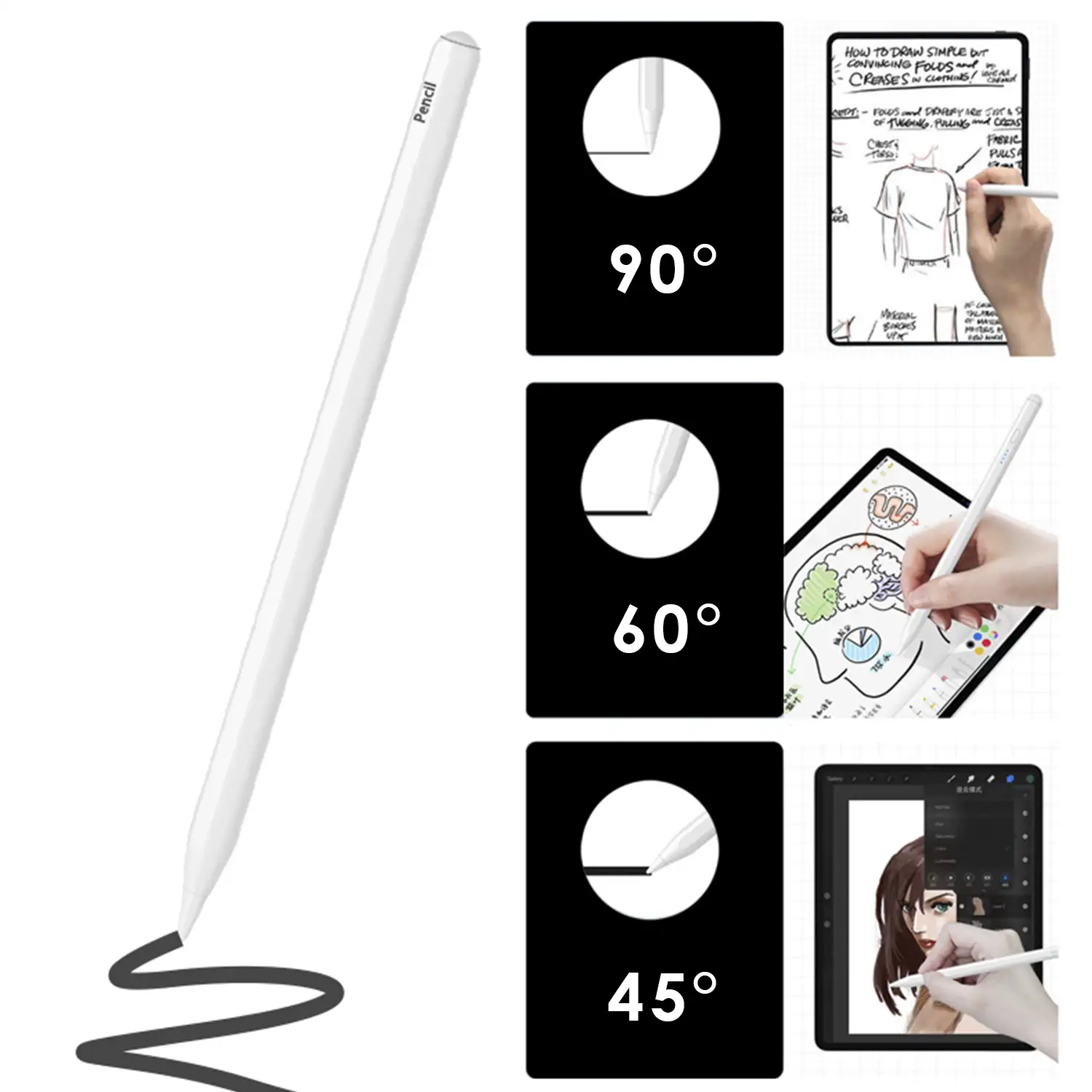 Pencil Pen 394 profesional para iPad, Bluetooth. Carga absorption. Punta reemplazable.