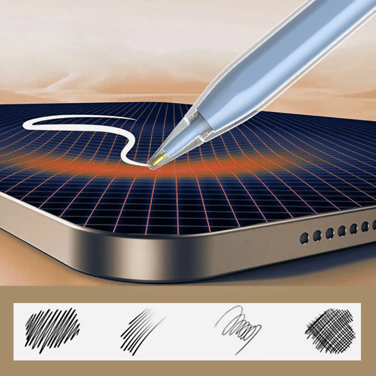 Pencil Pen P10S magnético con puntas reemplazables. Inclinable, núcleo de cobre con superconducción. Carcasa transparente.