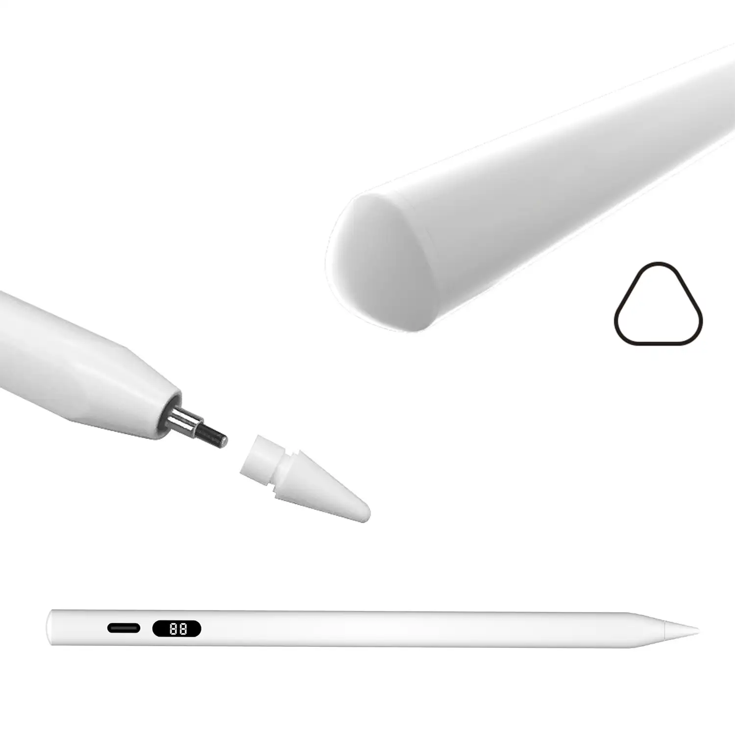 Pencil Pen para iPad. Con display, diseño ergonómico exclusivo triangular.