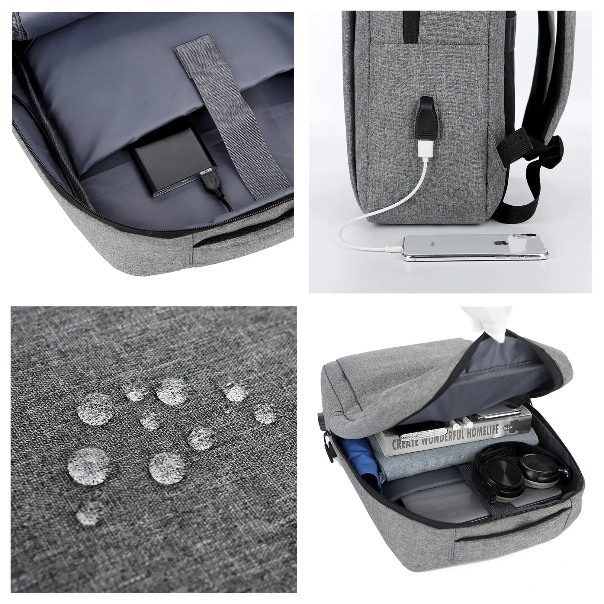 Mochila para Laptop con interfaz de carga USB.