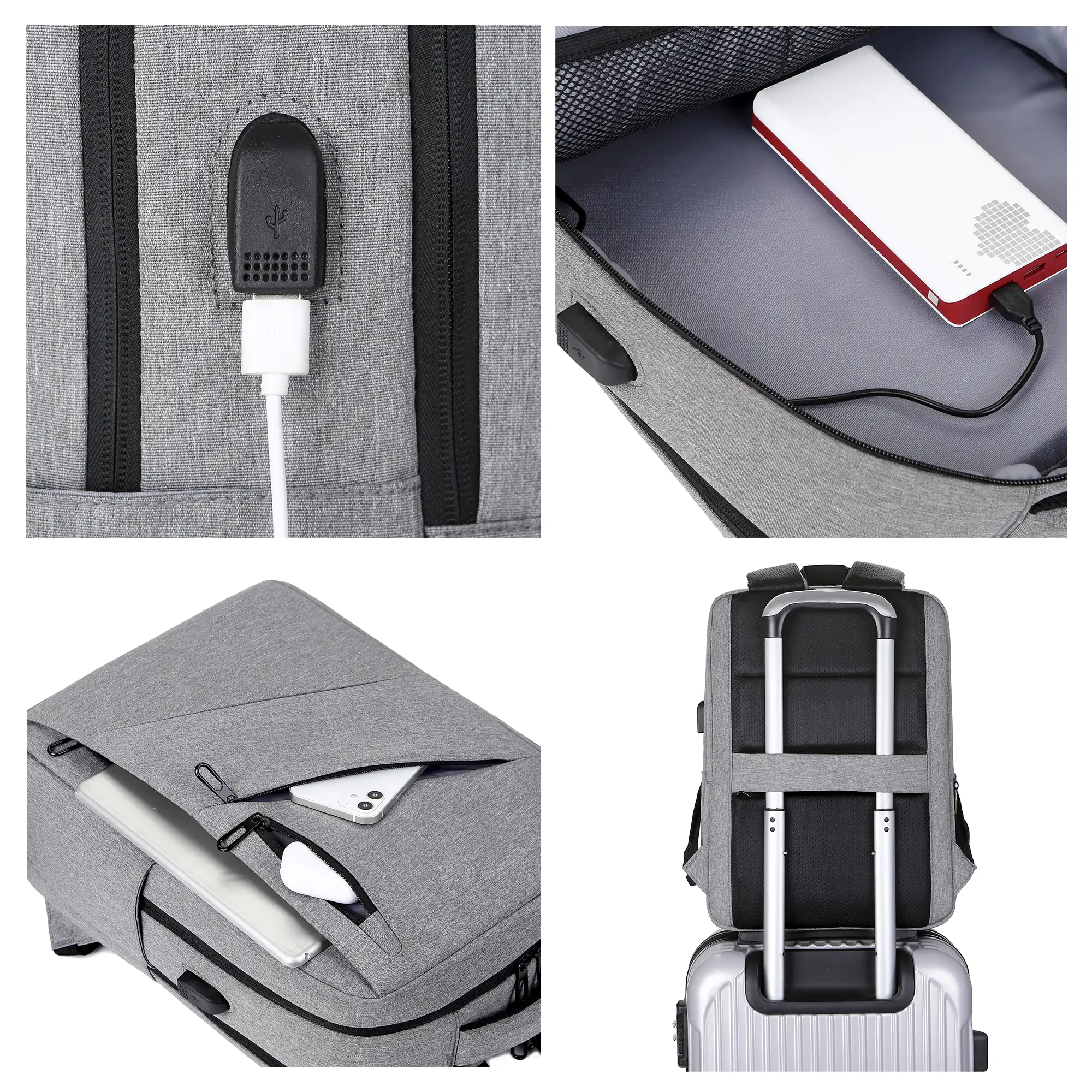 Mochila para Laptop con interfaz de carga USB.
