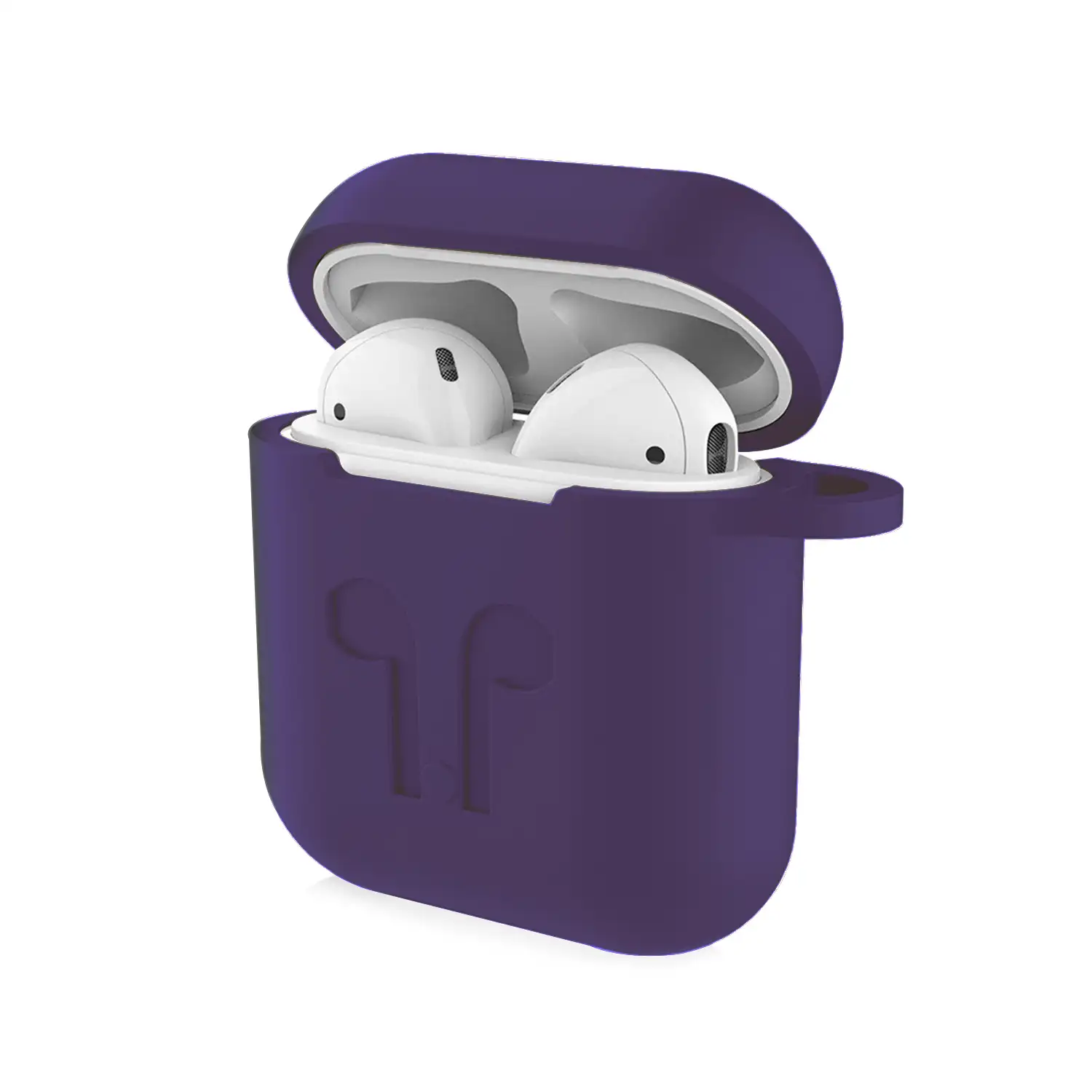 Pack de accesorios para Airpods, con funda semirrígida, carcasa para base de carga, mosquetón, almohadillas, correa y enganche para el reloj.