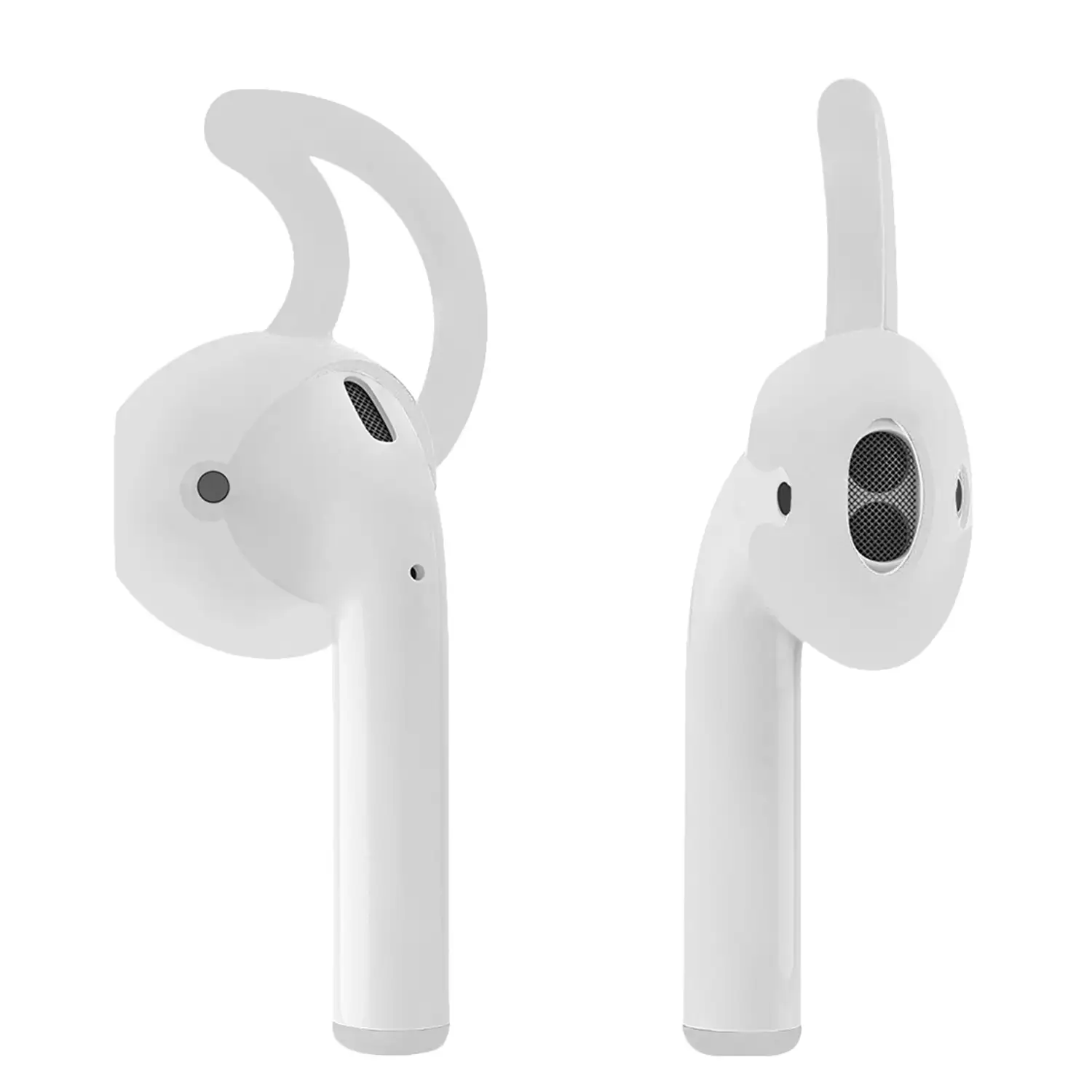 Pack de accesorios para Airpods, con funda semirrígida, carcasa para base de carga, mosquetón, almohadillas, correa y enganche para el reloj.