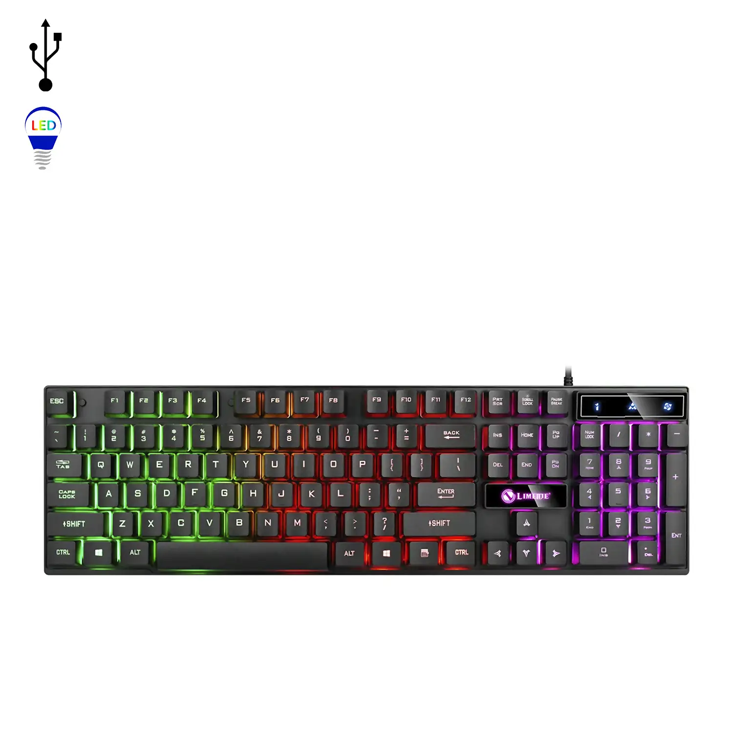 Teclado gaming TX30 con luces RGB.