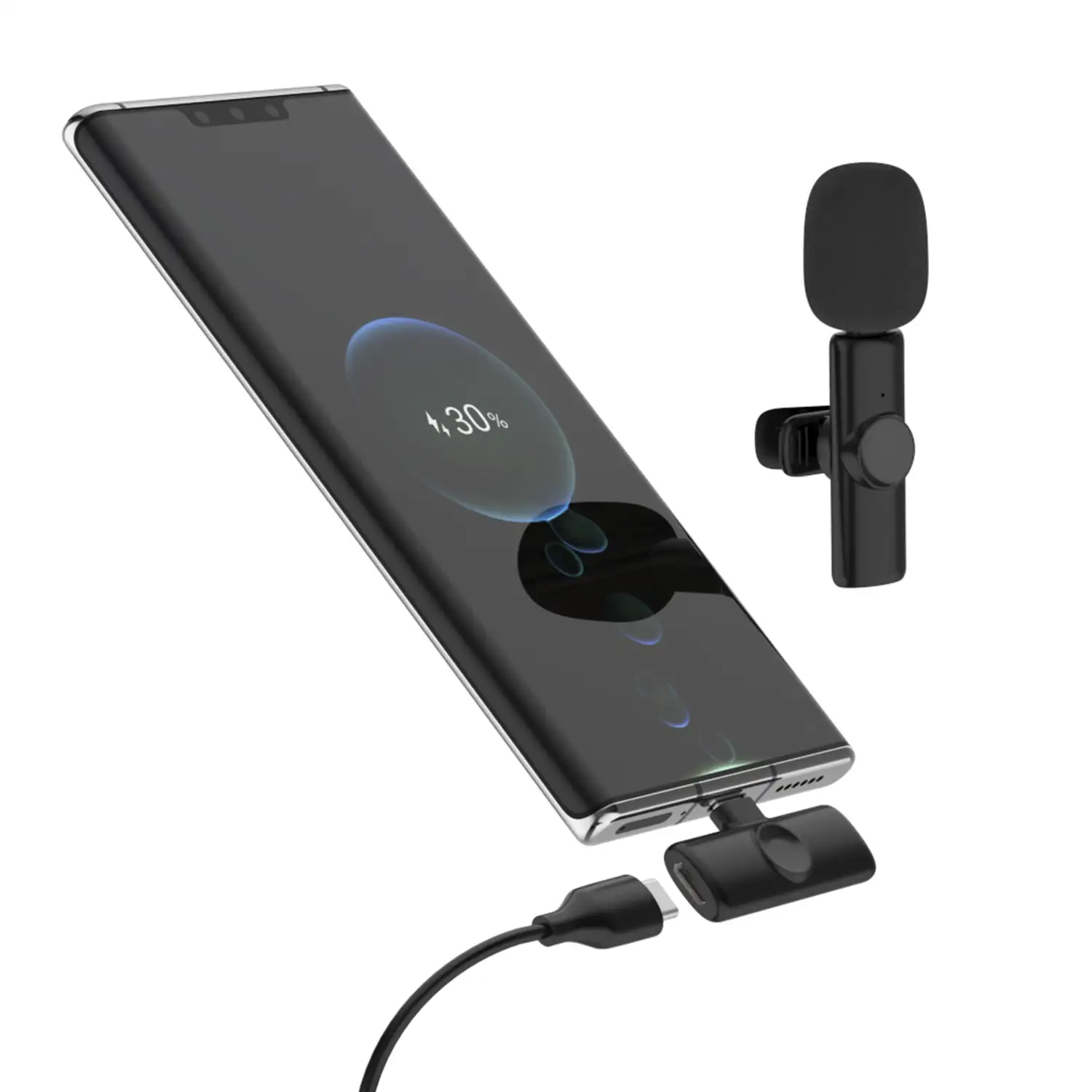Micro de solapa K11, Plug & Play. Reducción de ruido, bajo retardo, inalámbrico, 2.4GHz. Para iOS y Android.