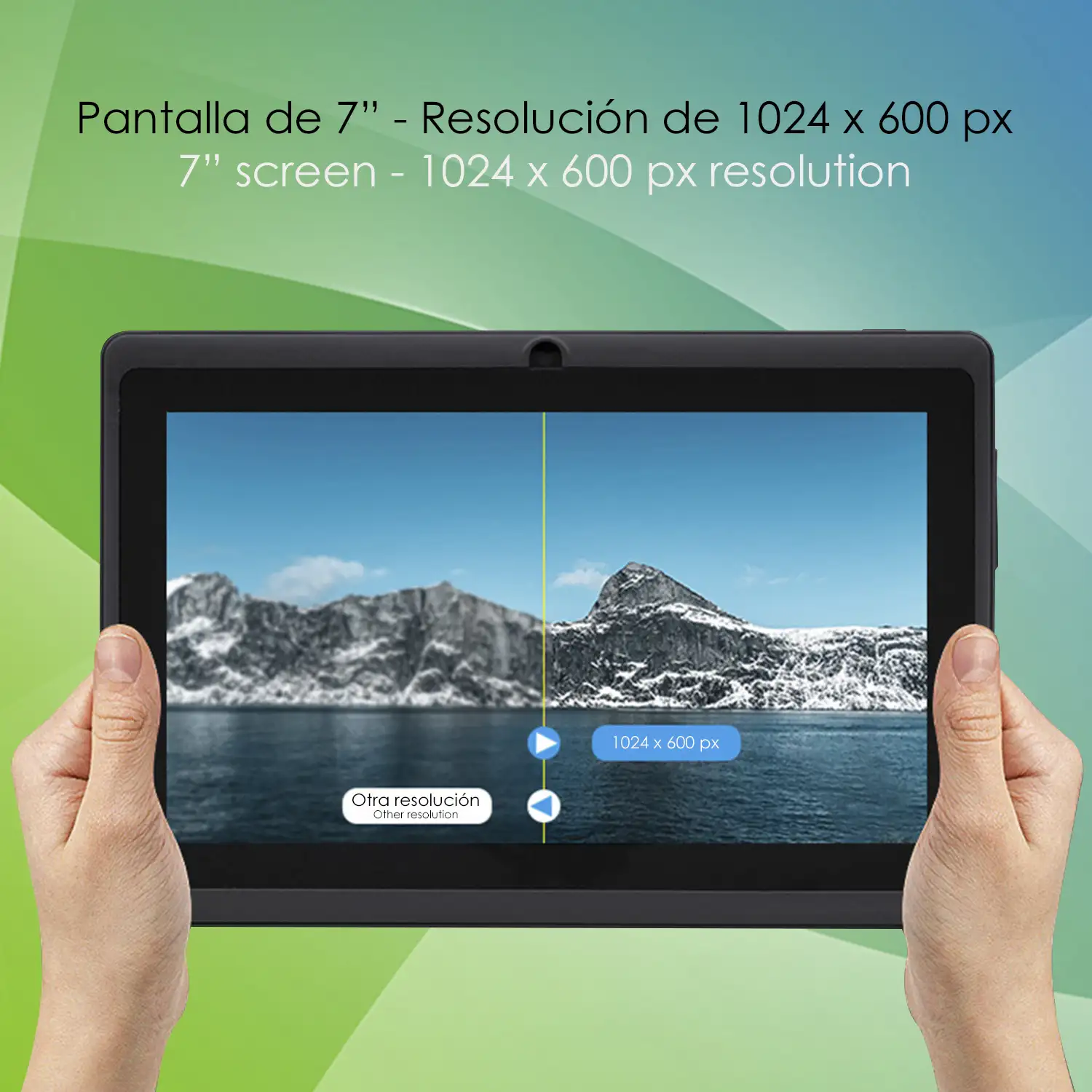 Tablet Q75X PRO WiFi. SO Android 7. Pantalla 7'' 1024x600px. MTK8321 Quad Core 1,3GHz, 1GB RAM + 8GB. Doble cámara.