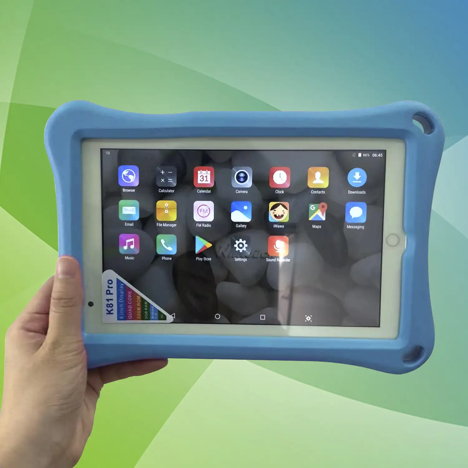 Tablet Infantil K81 PRO 3G WiFi. SO Android 8. Pantalla 8'' 1280x800px. MTK6735 Quad Core 1.3GHz, 2GB RAM + 32GB. Doble cámara.