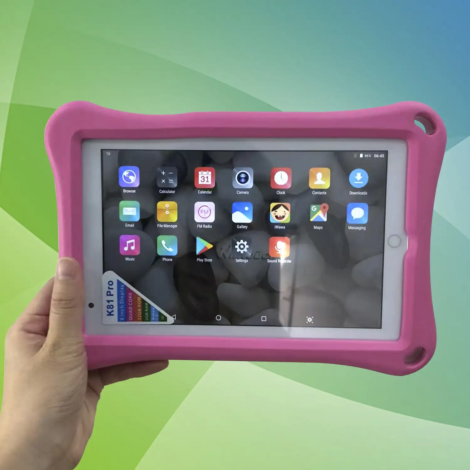 Tablet Infantil K81 PRO 3G WiFi. SO Android 8. Pantalla 8'' 1280x800px. MTK6735 Quad Core 1.3GHz, 2GB RAM + 32GB. Doble cámara.