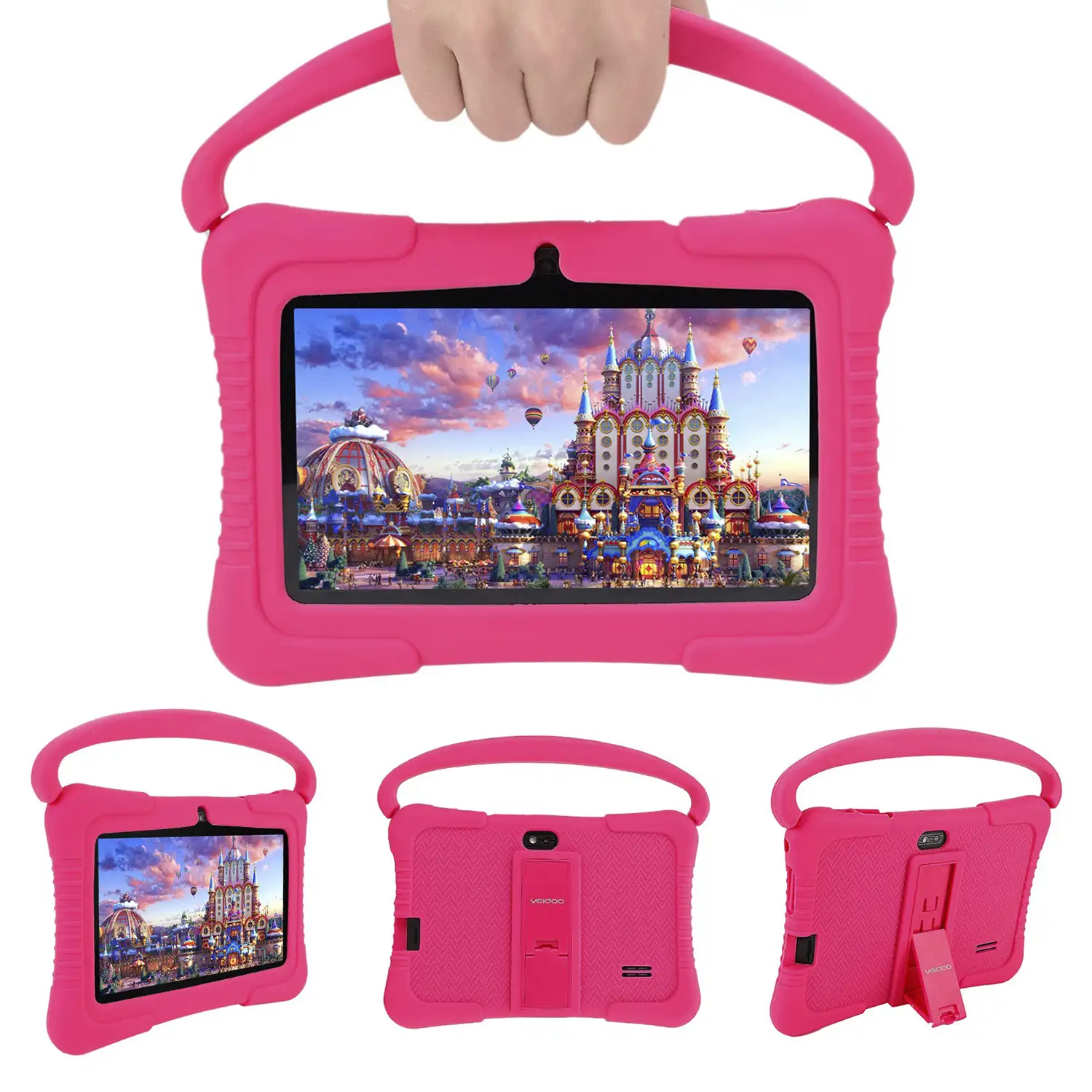 Tablet Infantil Q8 WiFi. SO Android 10 con IWAWA. Pantalla 7'' 1024x600px. Allwinner A100,ARM Cortex™-A53 Quad-Core,1.6Ghz 2GB RAM + 32GB. Doble cámara, carcasa de silicona.