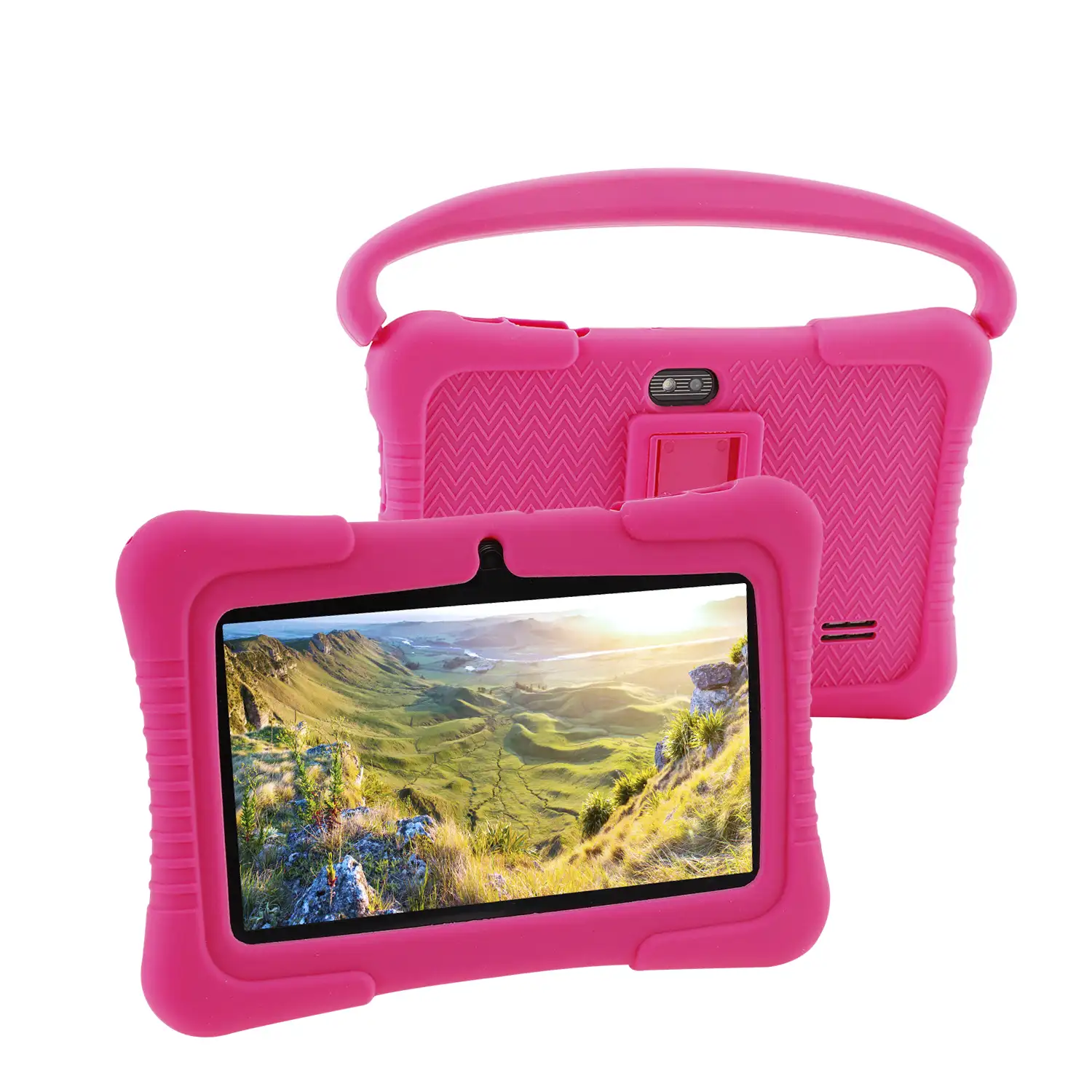 Tablet Infantil Q8 WiFi. SO Android 10 con IWAWA. Pantalla 7'' 1024x600px. Allwinner A100,ARM Cortex™-A53 Quad-Core,1.6Ghz 2GB RAM + 32GB. Doble cámara, carcasa de silicona.