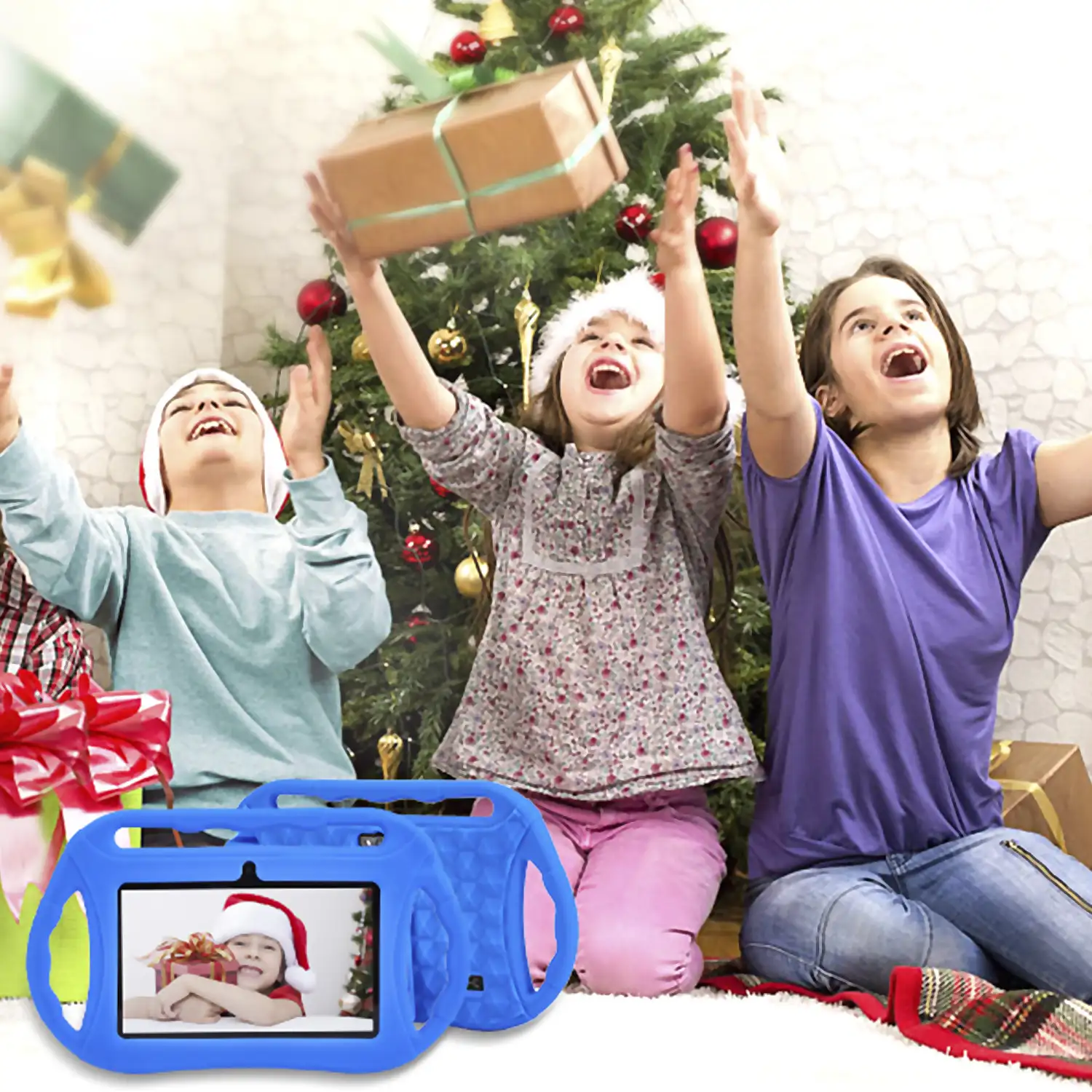 Tablet Infantil Q8 WiFi. SO Android 10 con IWAWA. Pantalla 7'' 1024x600px. Allwinner A100,ARM Cortex™-A53 Quad-Core,1.6Ghz 2GB RAM + 32GB. Doble cámara, carcasa de silicona.