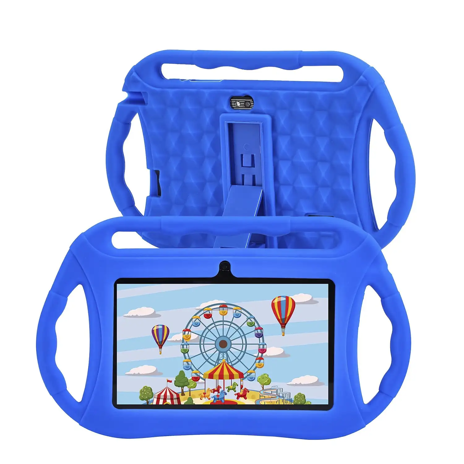 Tablet Infantil Q8 WiFi. SO Android 10 con IWAWA. Pantalla 7'' 1024x600px. Allwinner A100,ARM Cortex™-A53 Quad-Core,1.6Ghz 2GB RAM + 32GB. Doble cámara, carcasa de silicona.