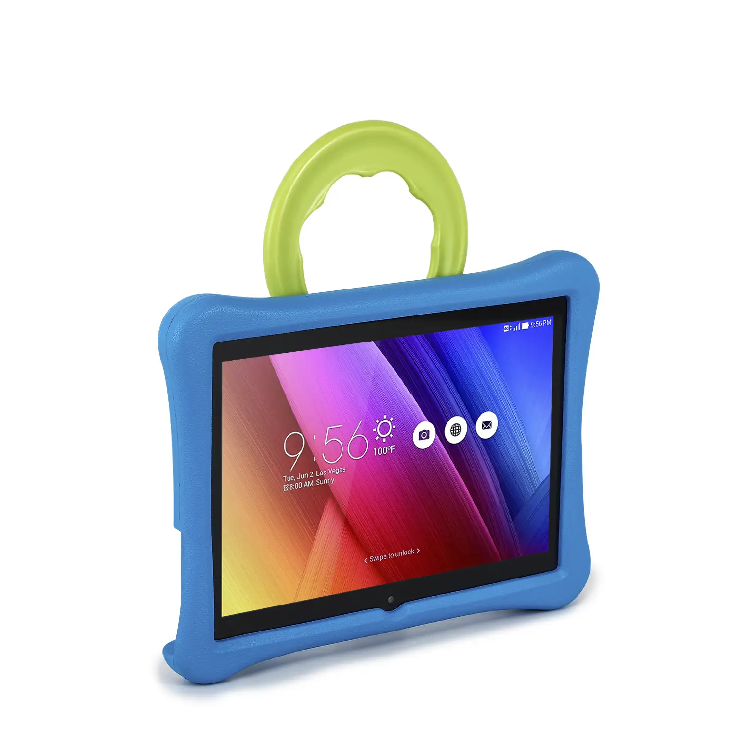 Tablet Infantil WiFi. SO Android 12 con IWAWA. Pantalla 10'' 1280x800px. Allwinner A133,ARM Cortex™-A53 Quad-Core,1.6Ghz 4GB RAM + 64GB. Doble cámara, carcasa de silicona.