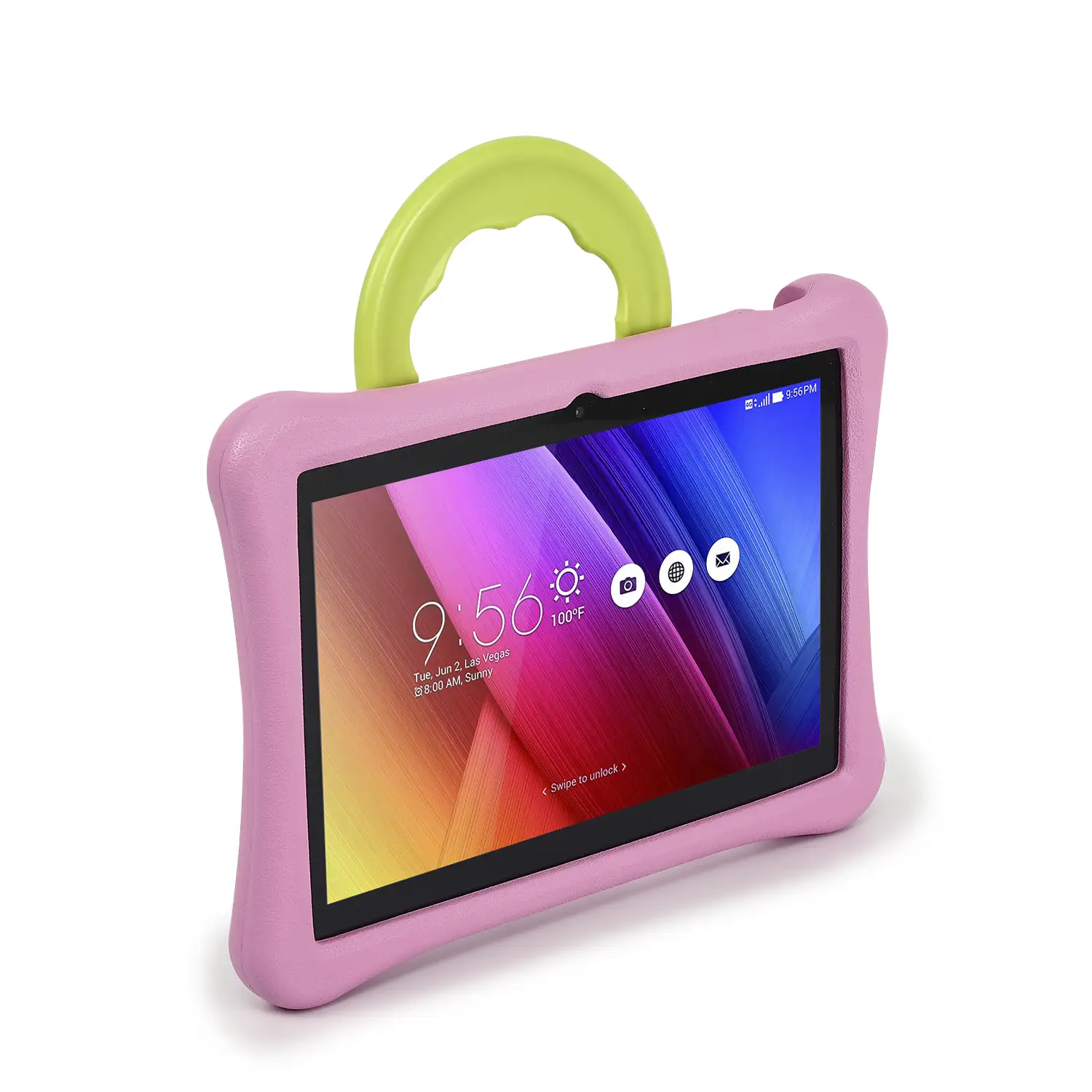 Tablet Infantil WiFi. SO Android 12 con IWAWA. Pantalla 10'' 1280x800px. Allwinner A133,ARM Cortex™-A53 Quad-Core,1.6Ghz 4GB RAM + 64GB. Doble cámara, carcasa de silicona.