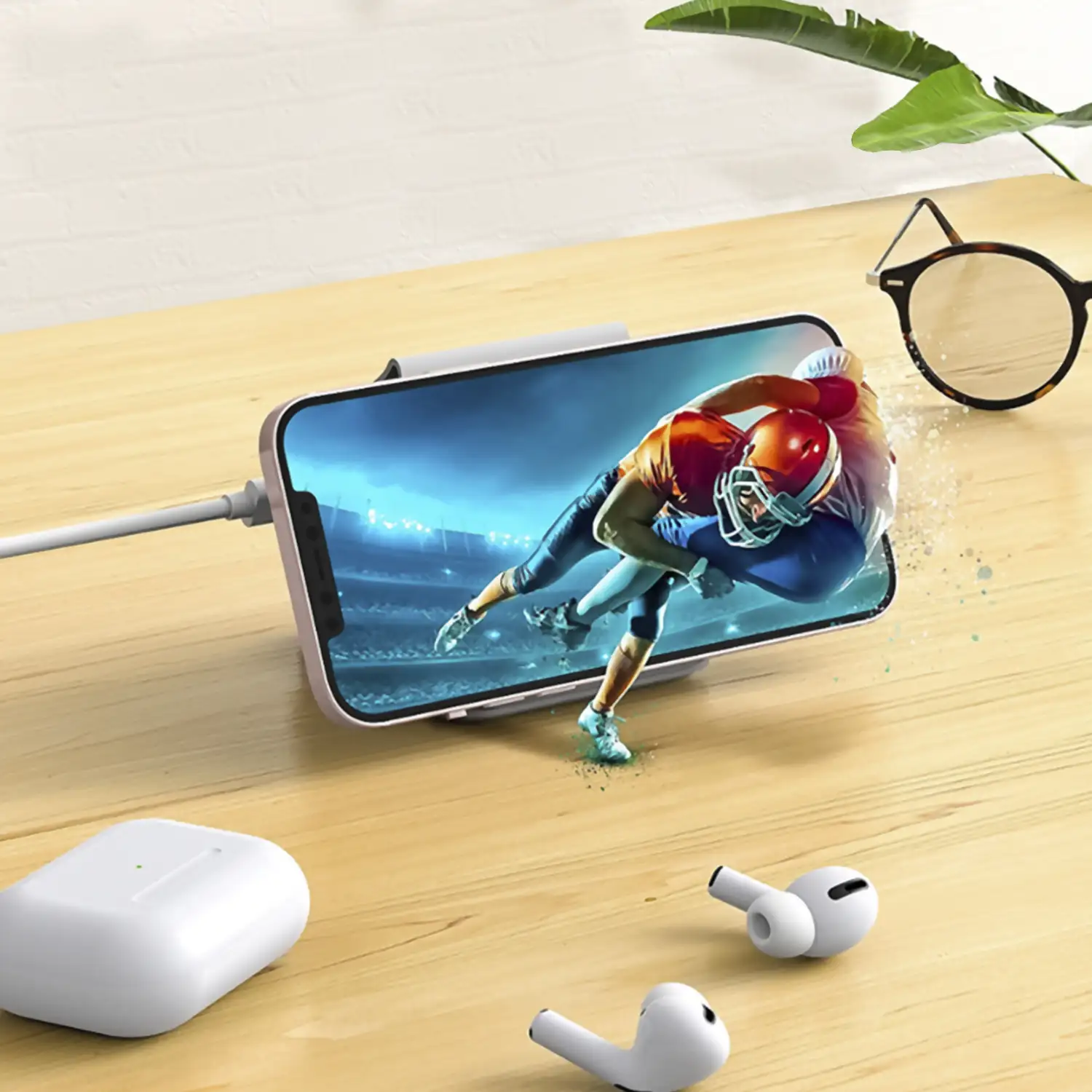 Base de carga plegable portátil Magsafe 15W + Qi 15W + Apple Watch.