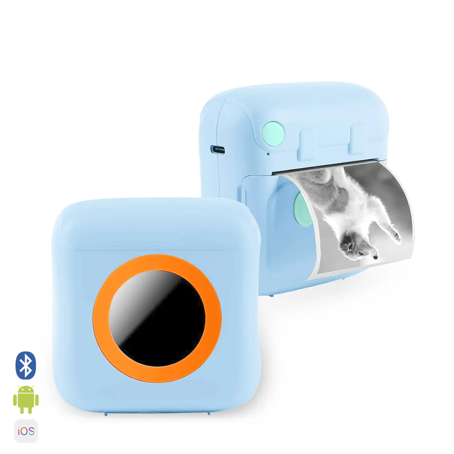 Mini impresora térmica Bluetooth portátil, compatible con Android e iOS. Con batería de 1200mAh.