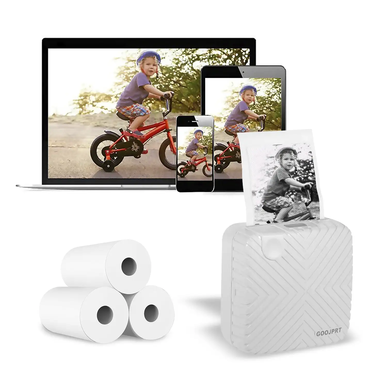 Mini impresora térmica Bluetooth portátil, compatible con Android e iOS. 203dpi.