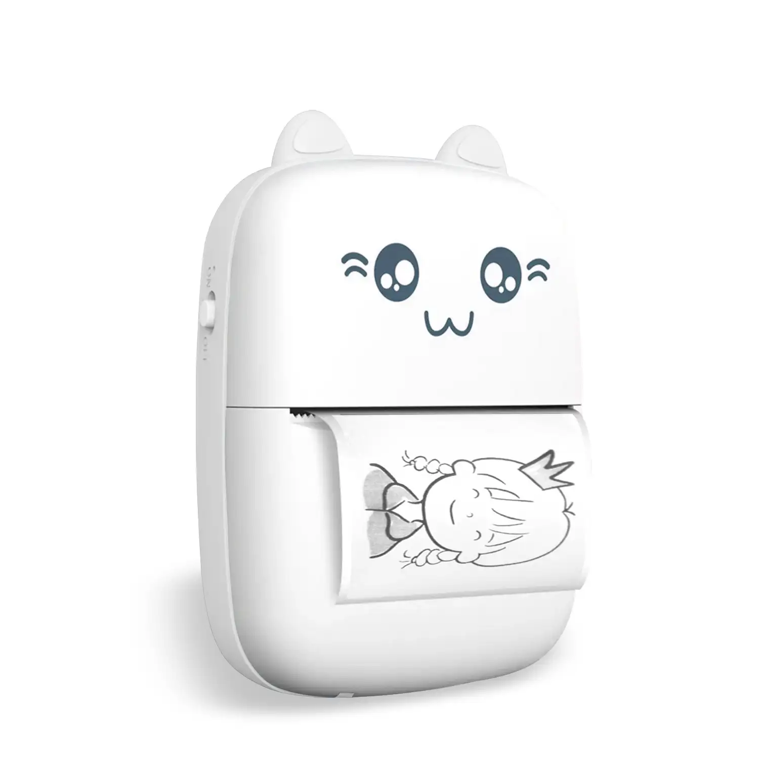 Mini impresora térmica Bluetooth portátil, forma de gatito, compatible con Android e iOS. 203dpi.