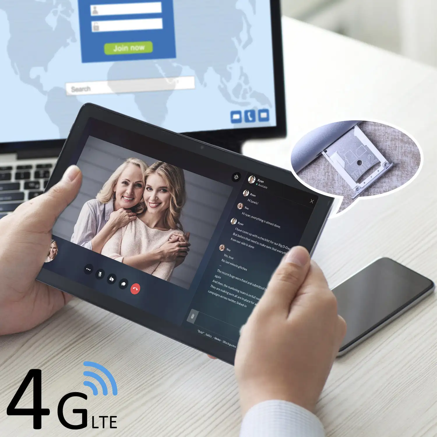 Tablet G15 4G WiFi. SO Android 11. Pantalla 10,1'' 1280x800px. SC9863A, ARM Cortex™-A55 Octa-Core,1.6Ghz 2GB RAM + 32GB. Doble cámara.