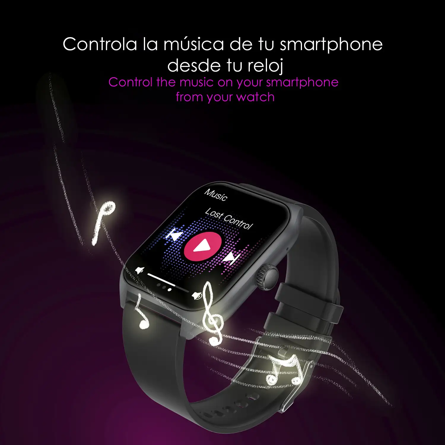 Smartwatch Qx5 con pantalla de 1,96 pulgadas. Llamadas Bluetooth, más de 100 modos deportivos, monitor de glucosa y de tensión.