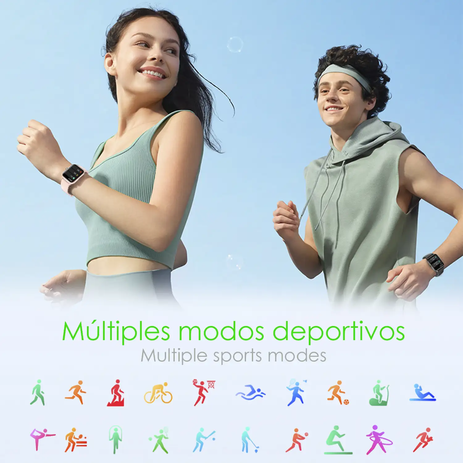 Smartwatch QS13 con notificaciones de Apps, más de 100 modos deportivos, llamadas Bluetooth. Monitor de glucosa, de tensión y oxígeno.