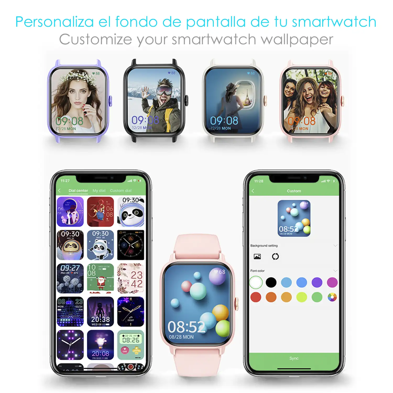 Smartwatch QS13 con notificaciones de Apps, más de 100 modos deportivos, llamadas Bluetooth. Monitor de glucosa, de tensión y oxígeno.