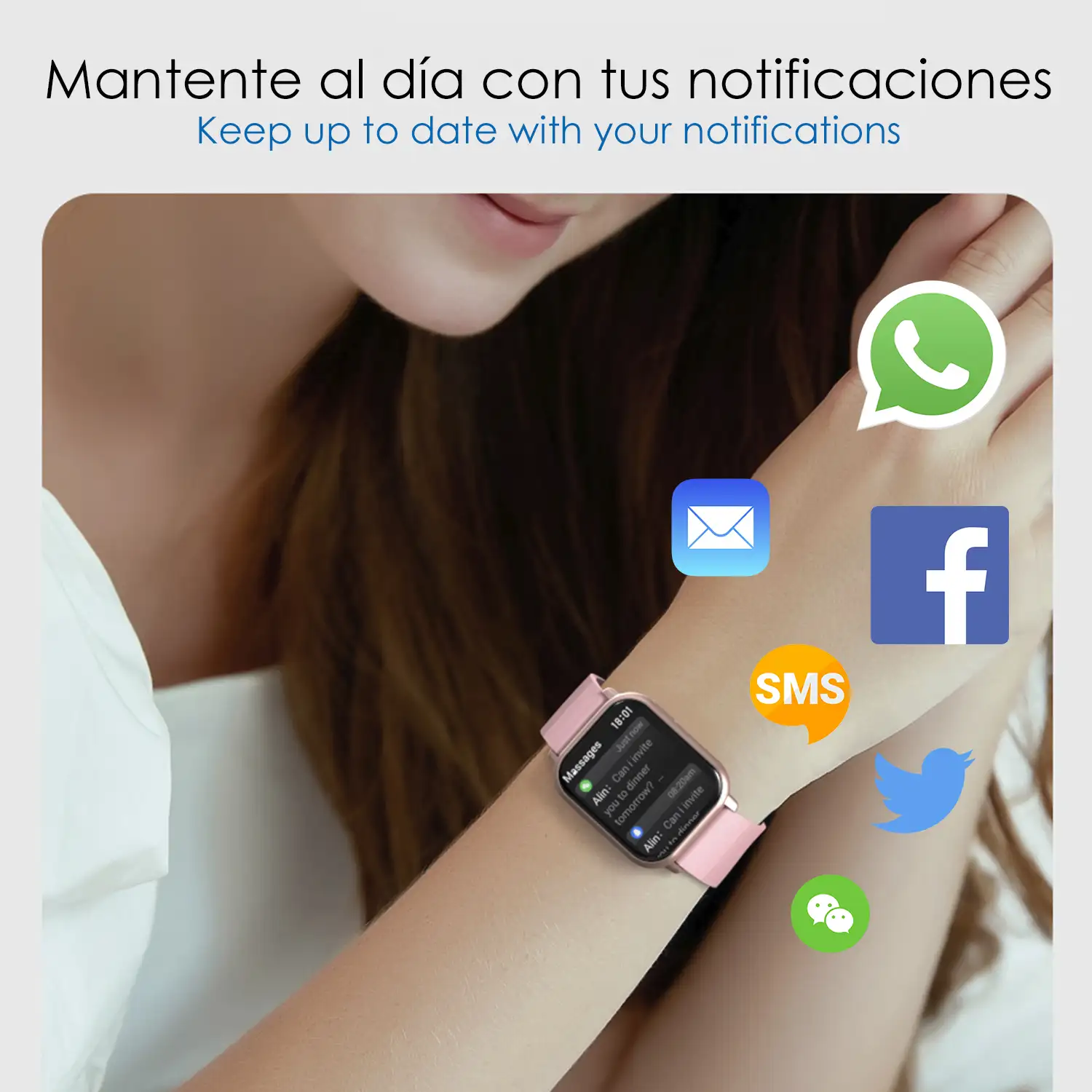 Smartwatch ZW32 con notificaciones de Apps, varios modos deportivos. Monitor  de tensión y oxígeno, termómetro.