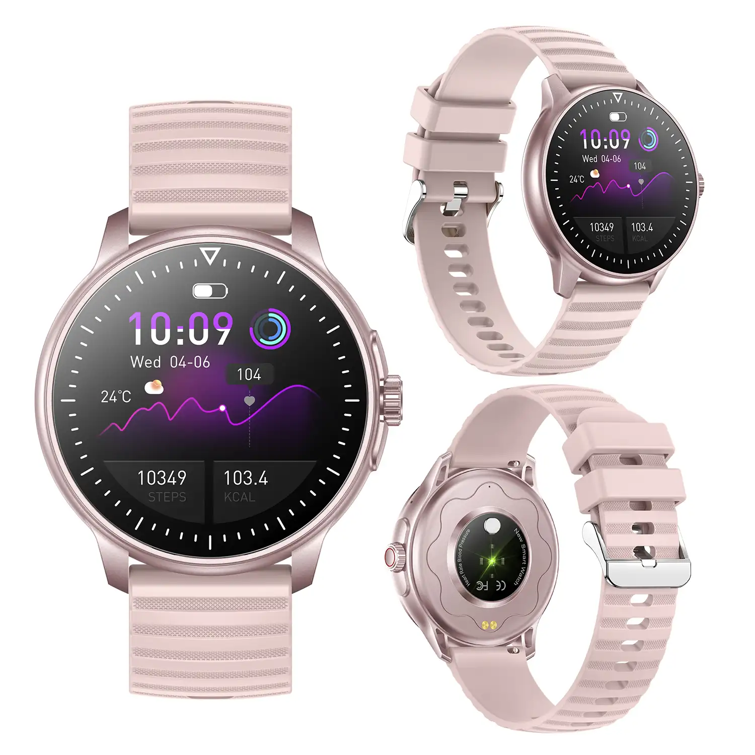 Smartwatch ZW45 con notificaciones de Apps, llamadas Bluetooth. Monitor  de tensión y oxígeno en sangre. Corona multifunción.