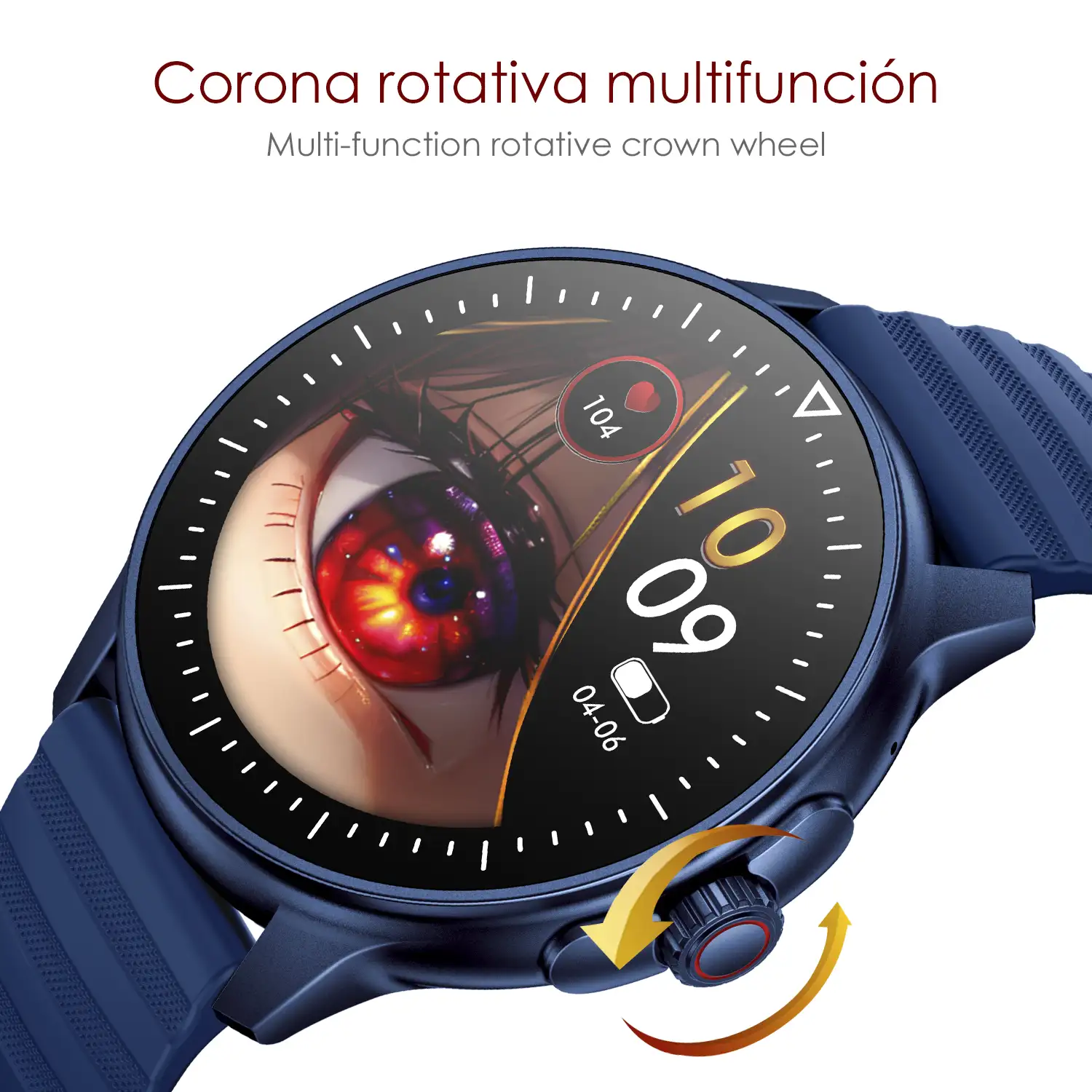 Smartwatch ZW45 con notificaciones de Apps, llamadas Bluetooth. Monitor  de tensión y oxígeno en sangre. Corona multifunción.