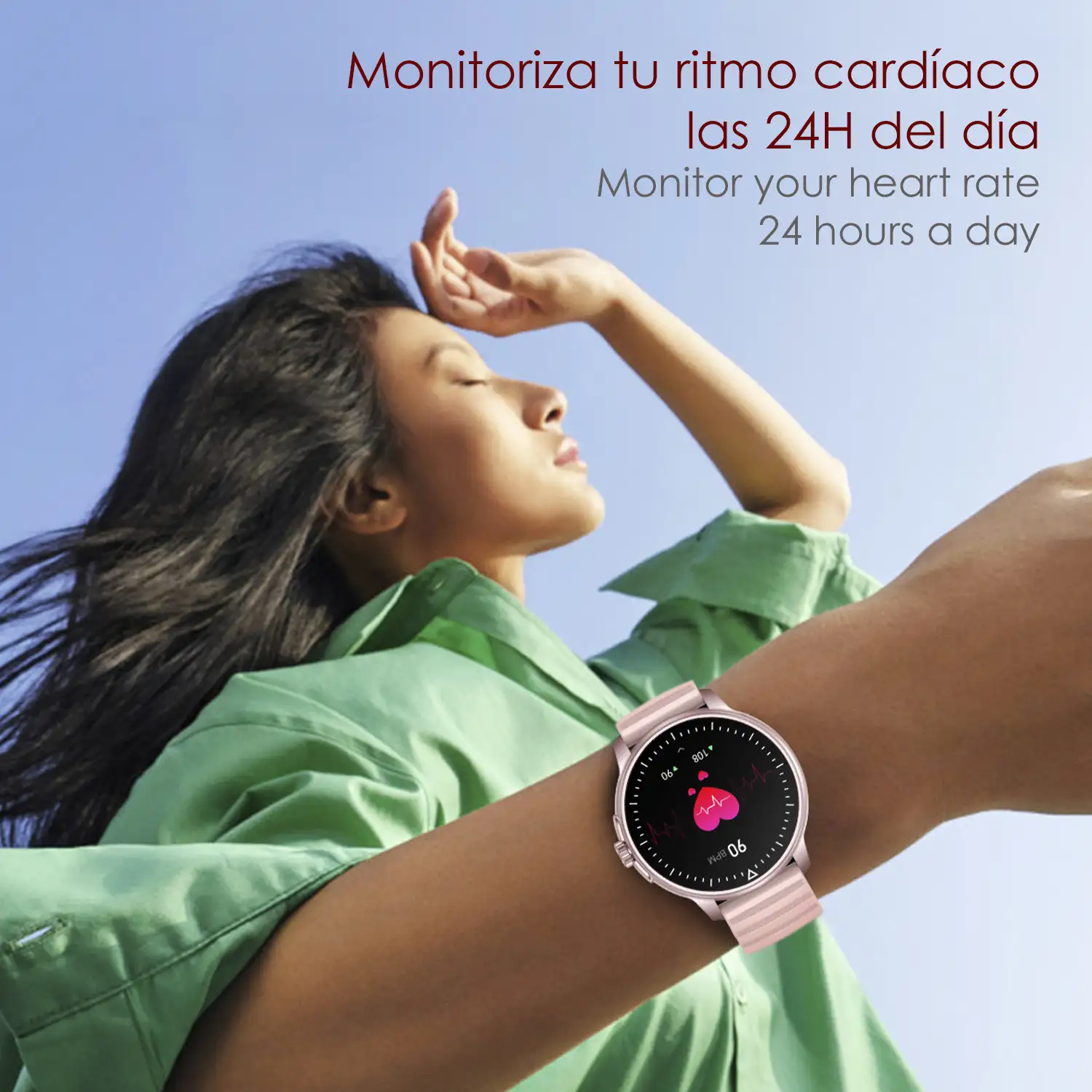 Smartwatch ZW45 con notificaciones de Apps, llamadas Bluetooth. Monitor  de tensión y oxígeno en sangre. Corona multifunción.