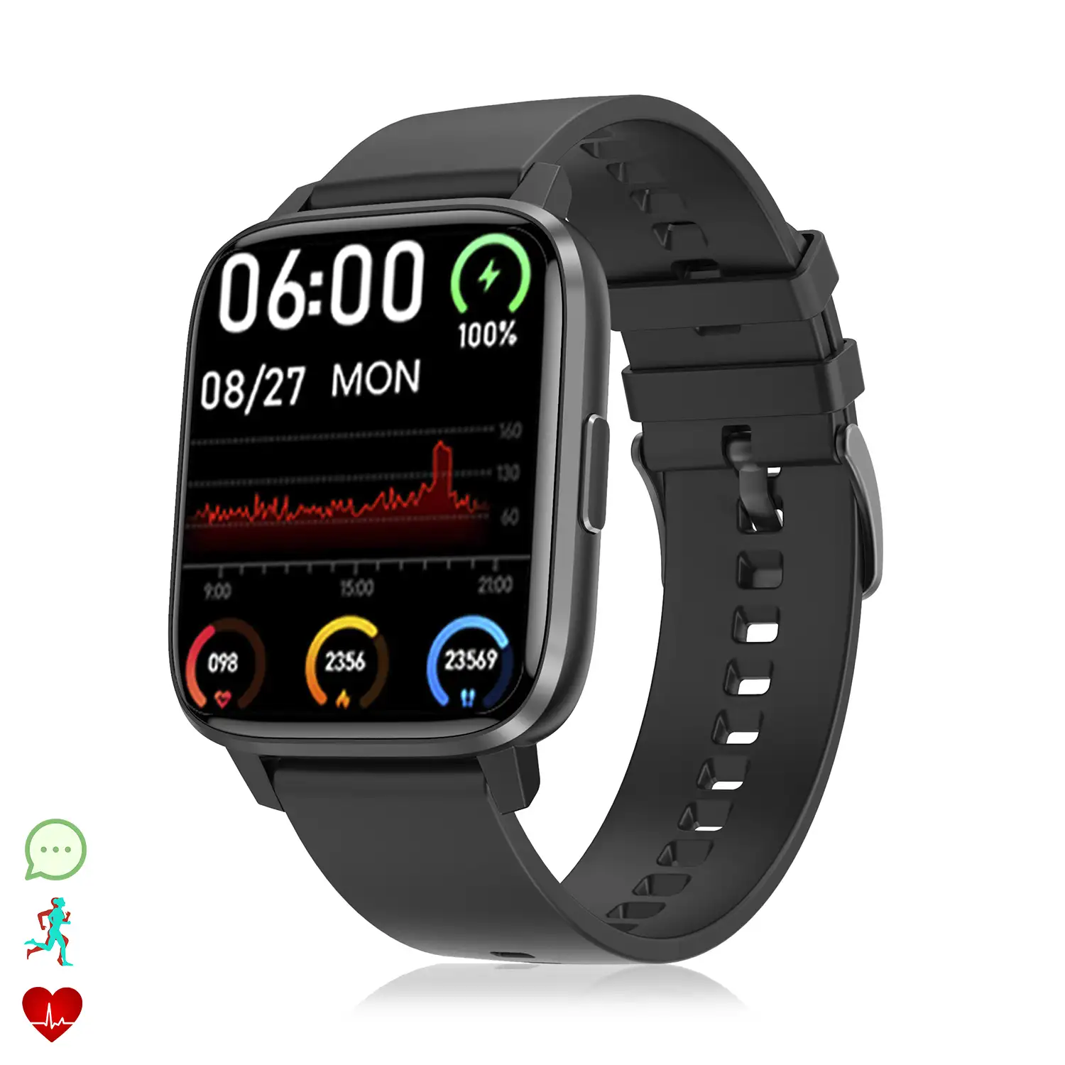 Smartwatch DTX MAX con múltiples modos deportivos, acceso asistente voz, Widgets. Monitor de oxígeno en sangre y cardiaco.
